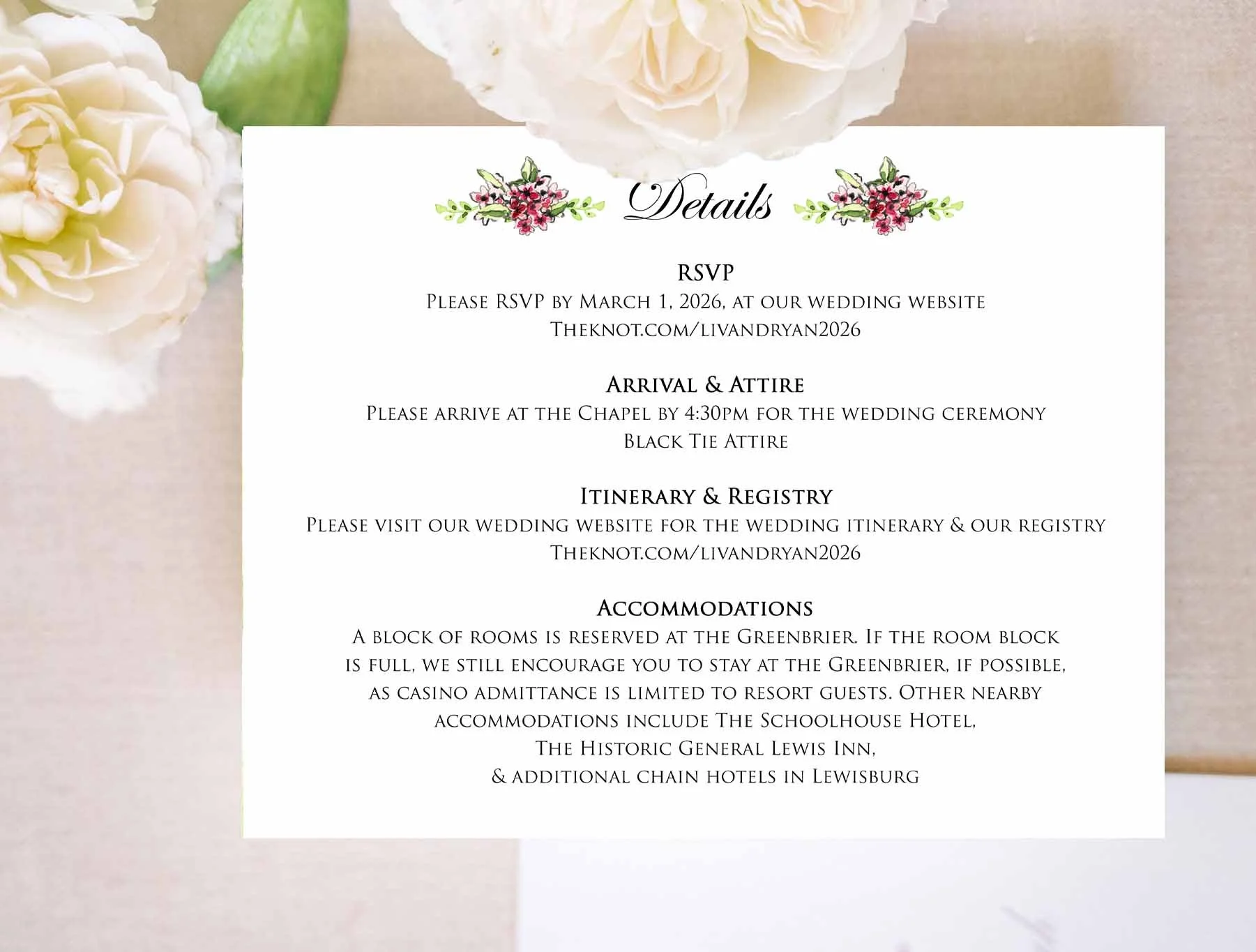 Greenbrier Details Card 1