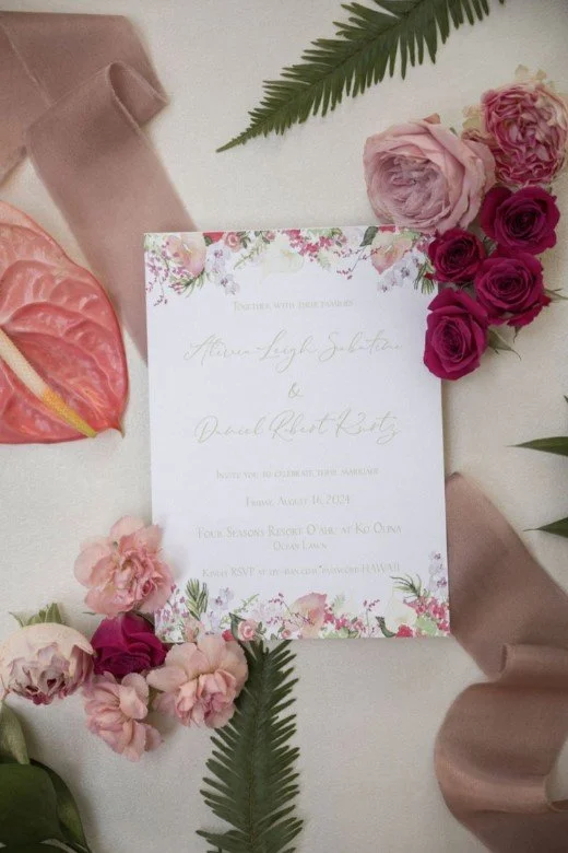 Customized Oahu Ko Olina wedding invitations by Tying the Knots 1