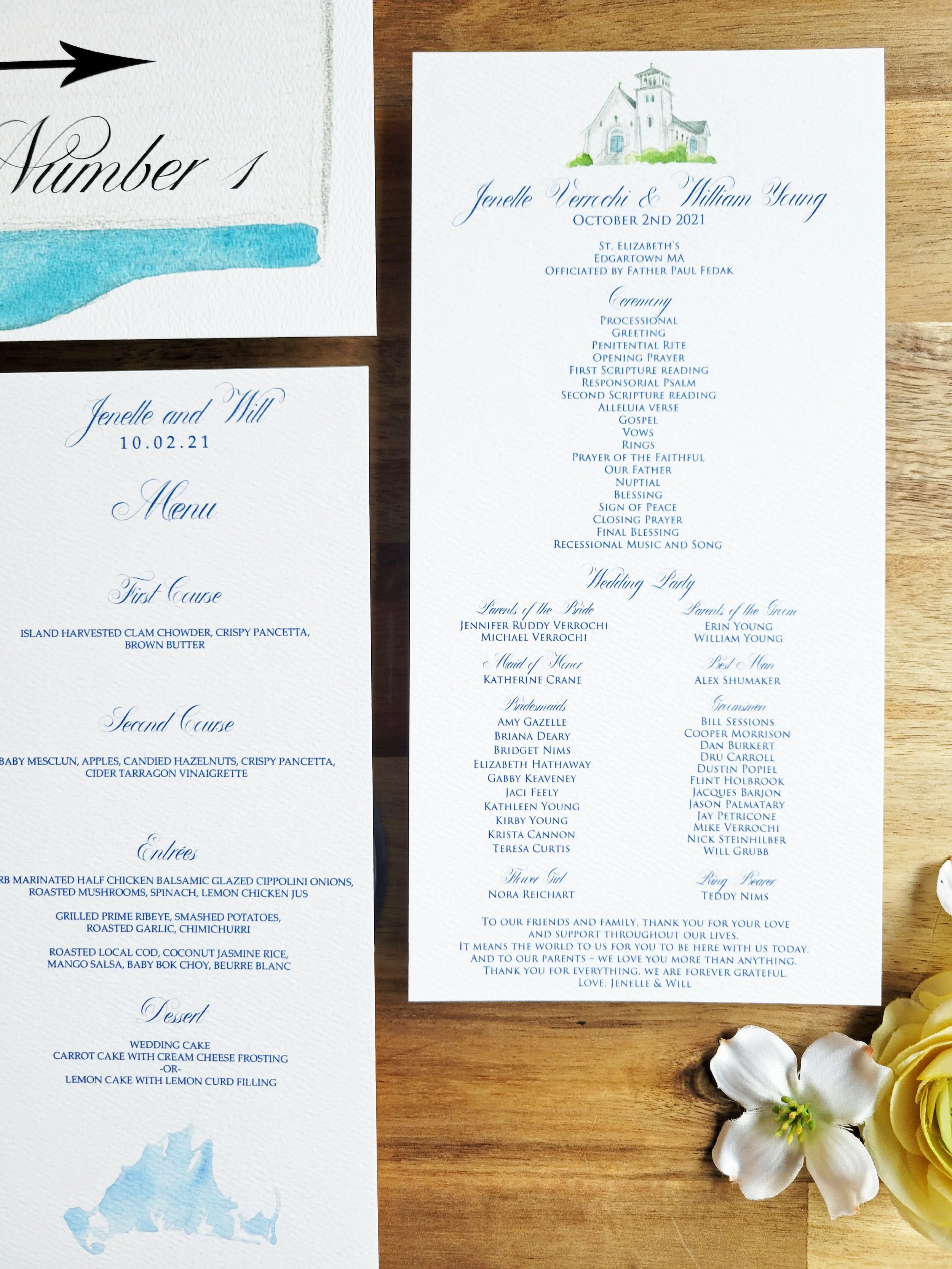 Martha's Vineyard St. Elizabeth's Church wedding invitation set by Tying the Knots 7