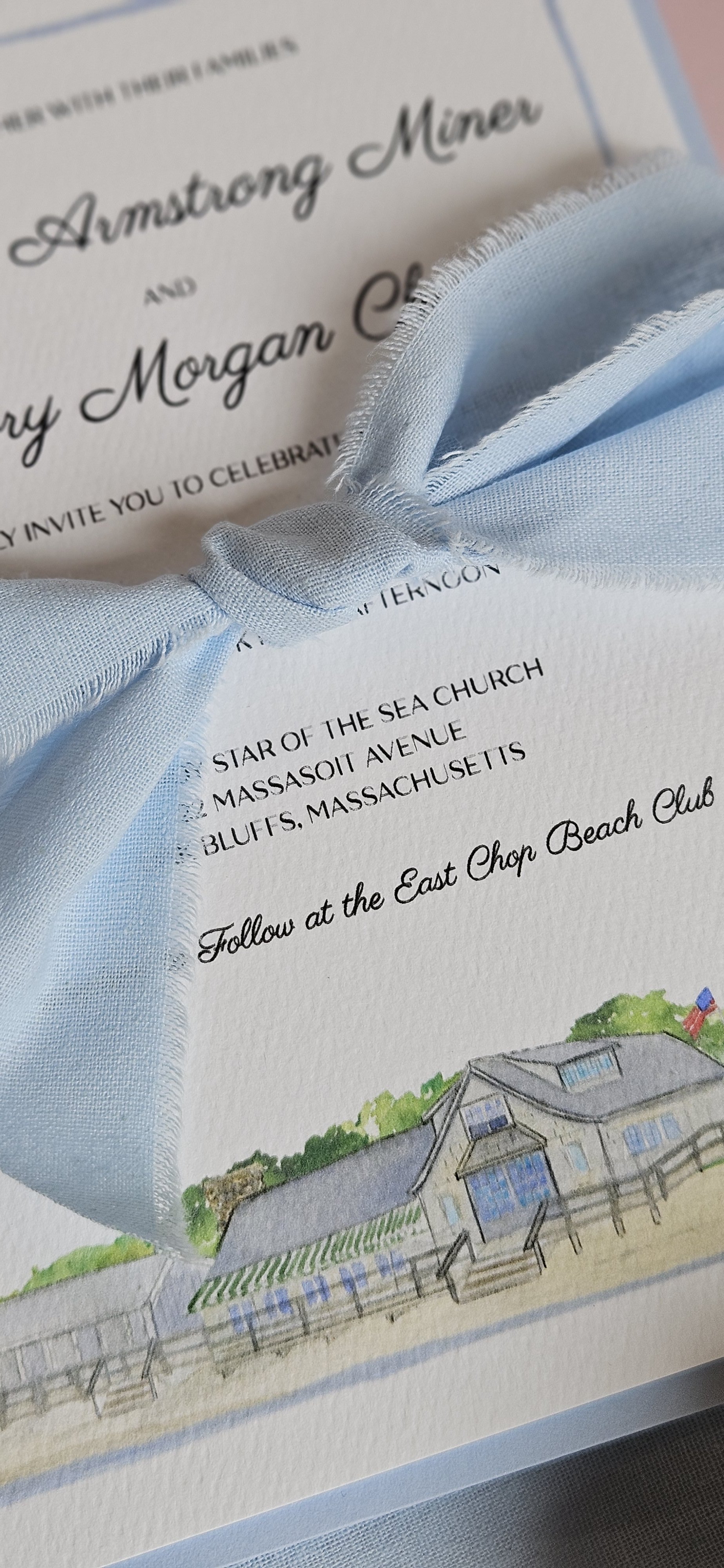 East Chop Beach Club wedding invitations by Tying the Knots Studio 2