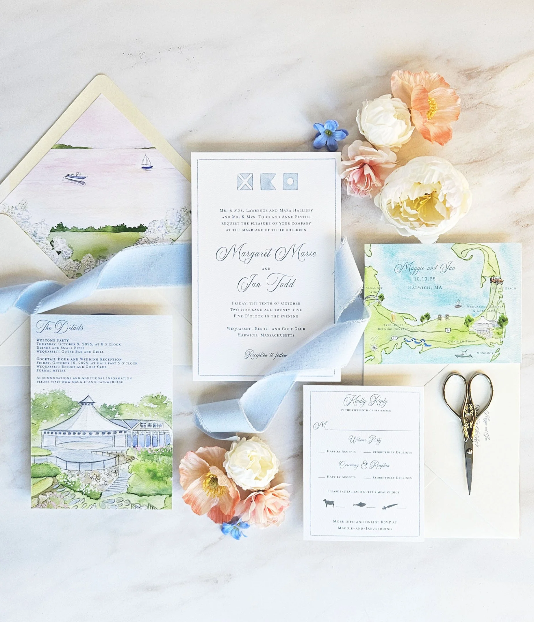 Nautical flag customizable wedding invitations by Tying the Knots 3