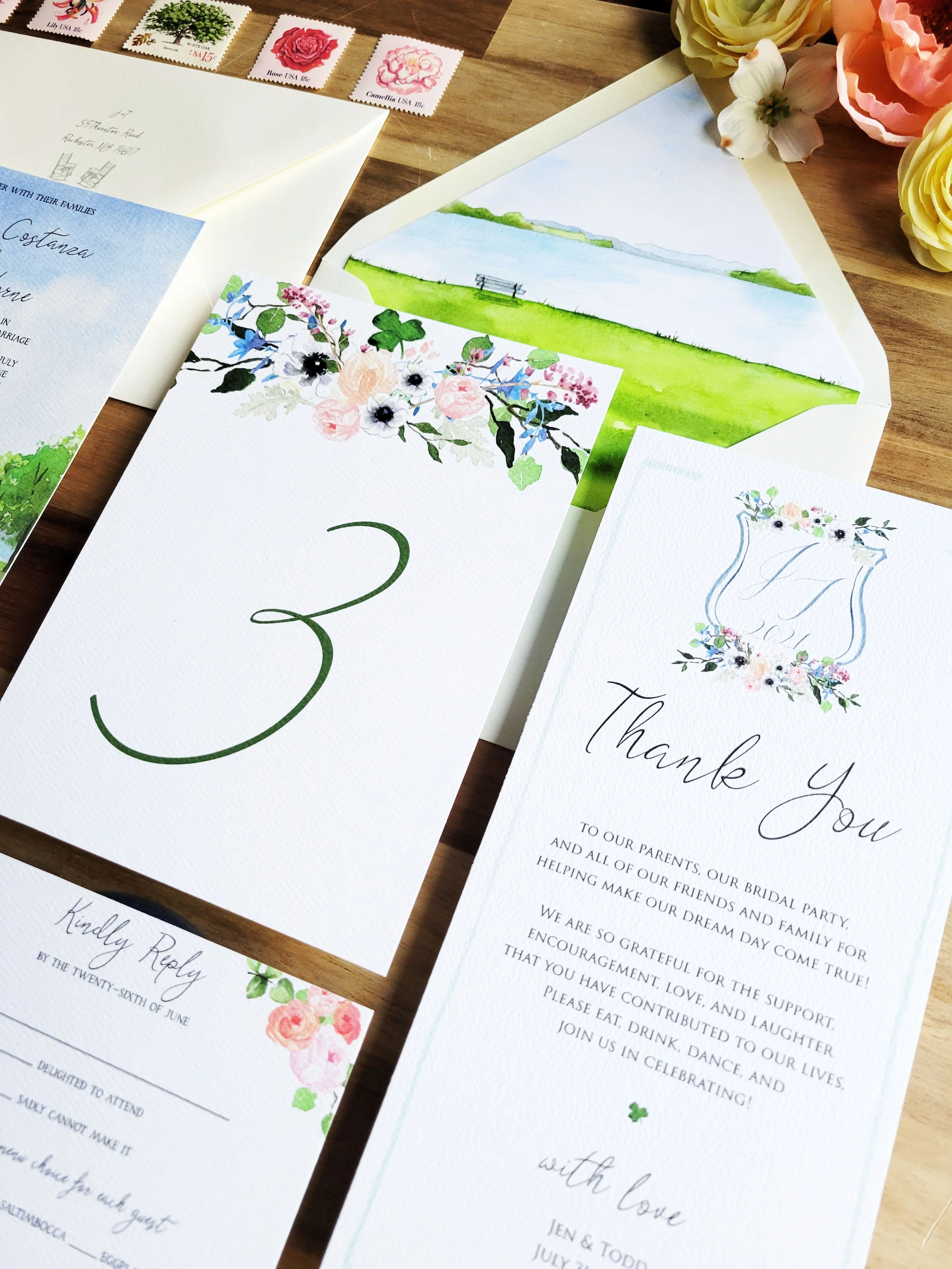 Emerson Park Pavilion Auburn NY Wedding Invitation Set by Tying the Knots Wedding Studio 5