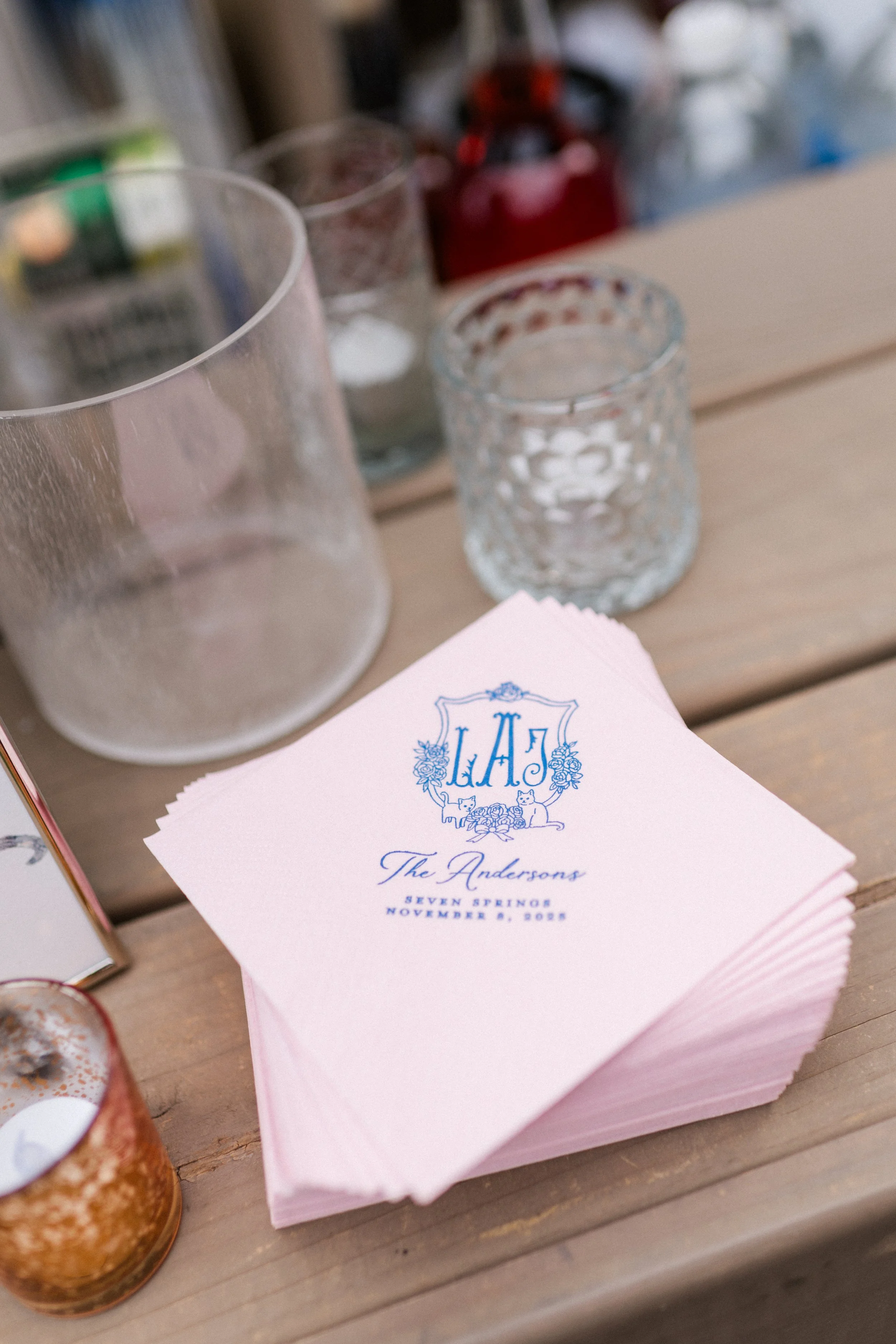 Seven Springs Customizable Wedding Invitations, RSVP cards, Welcome Dinner cards, Details cards, envelope liners featuring sheep and landscapes by Tying the Knots Wedding Studio 12