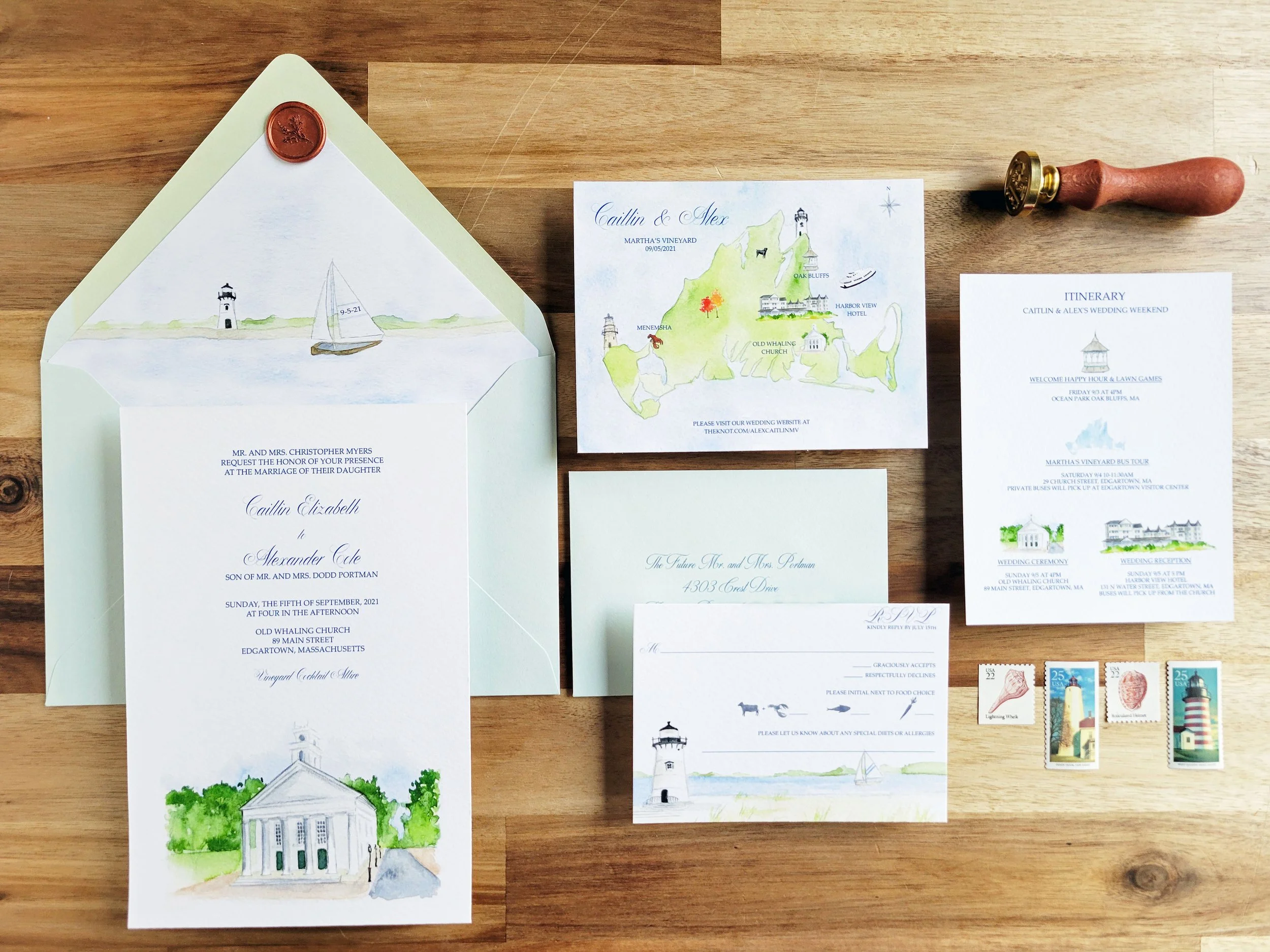 Martha's Vineyard wedding featuring the Old Whaling Church by Tying the Knots Wedding Studio 3