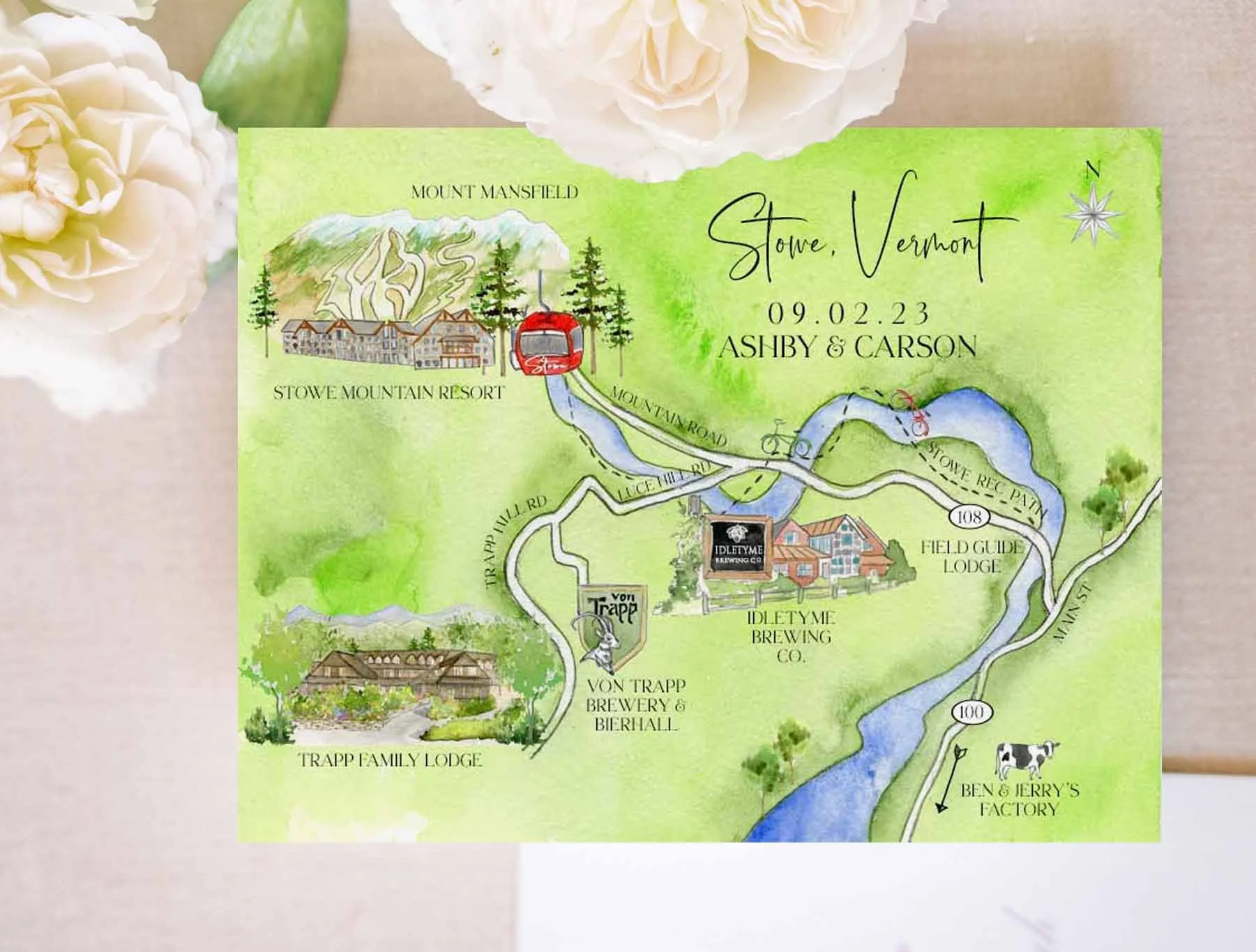 Trapp Family Lodge Stowe Vermont Wedding Invitations by Tying the Knots Wedding Studio 9
