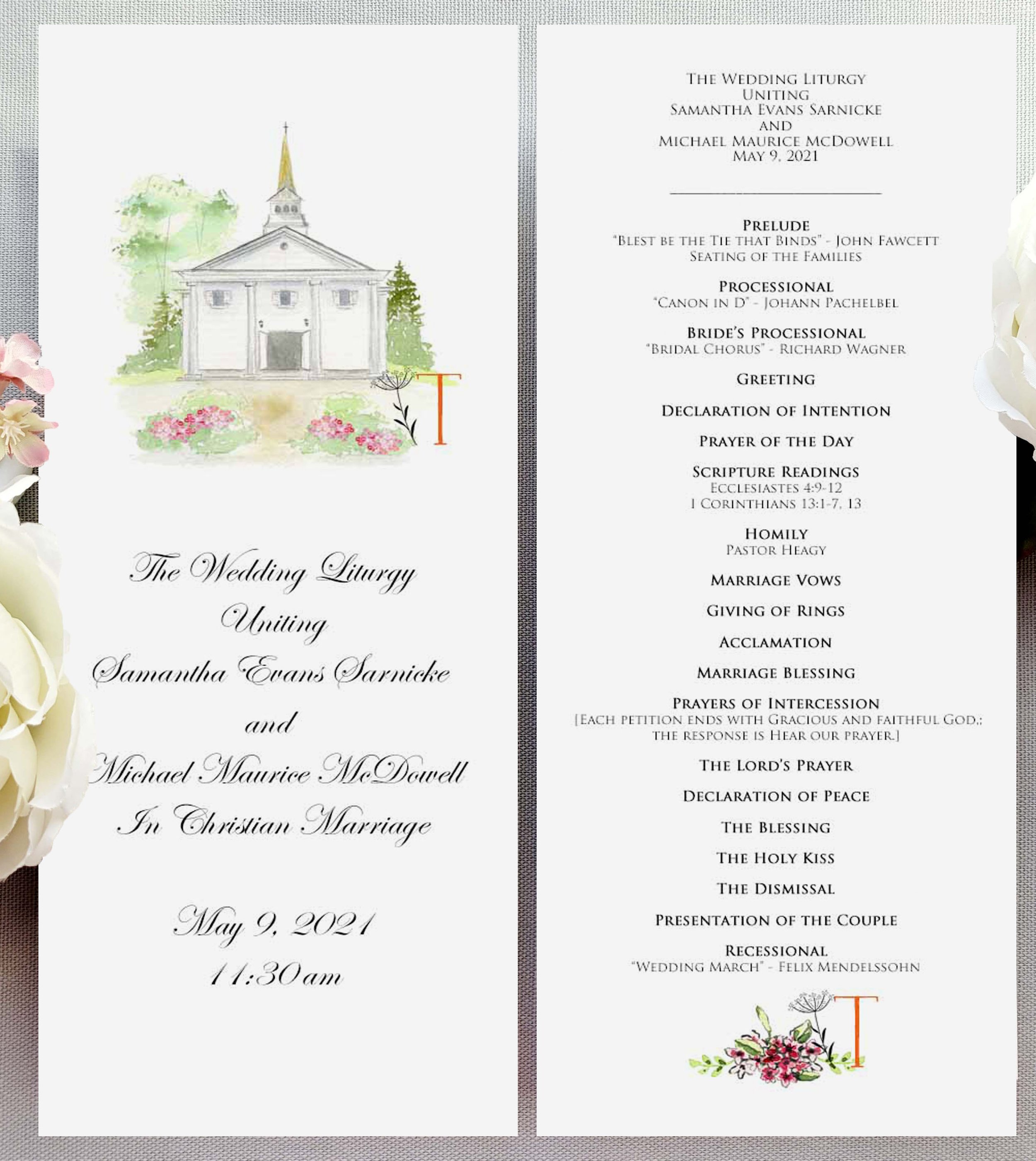 Greenbrier program in watercolor by Tying the Knots