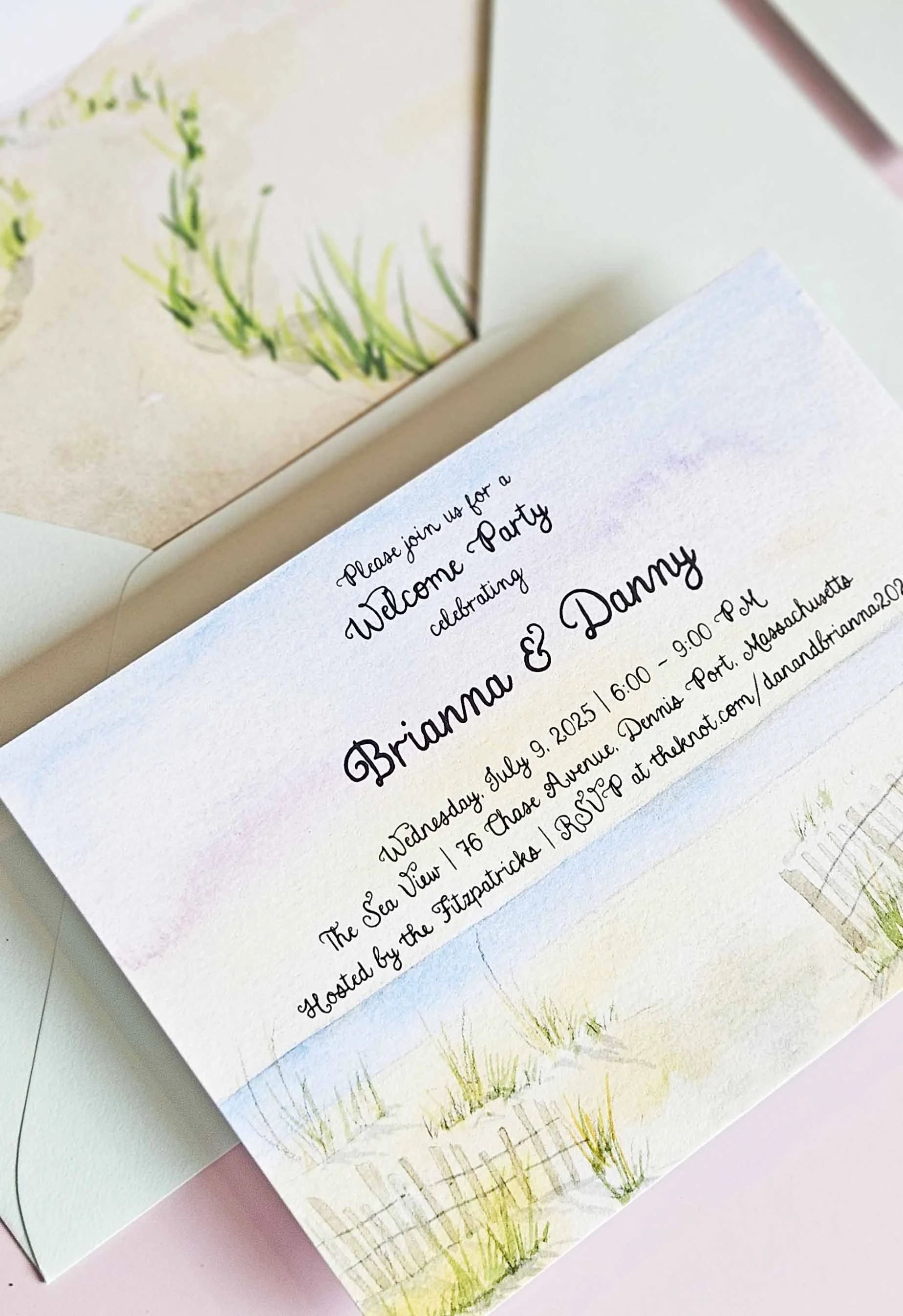 Wychmere Beach Club wedding invitations, featuring Harwich Port by Tying the Knots Studio 6