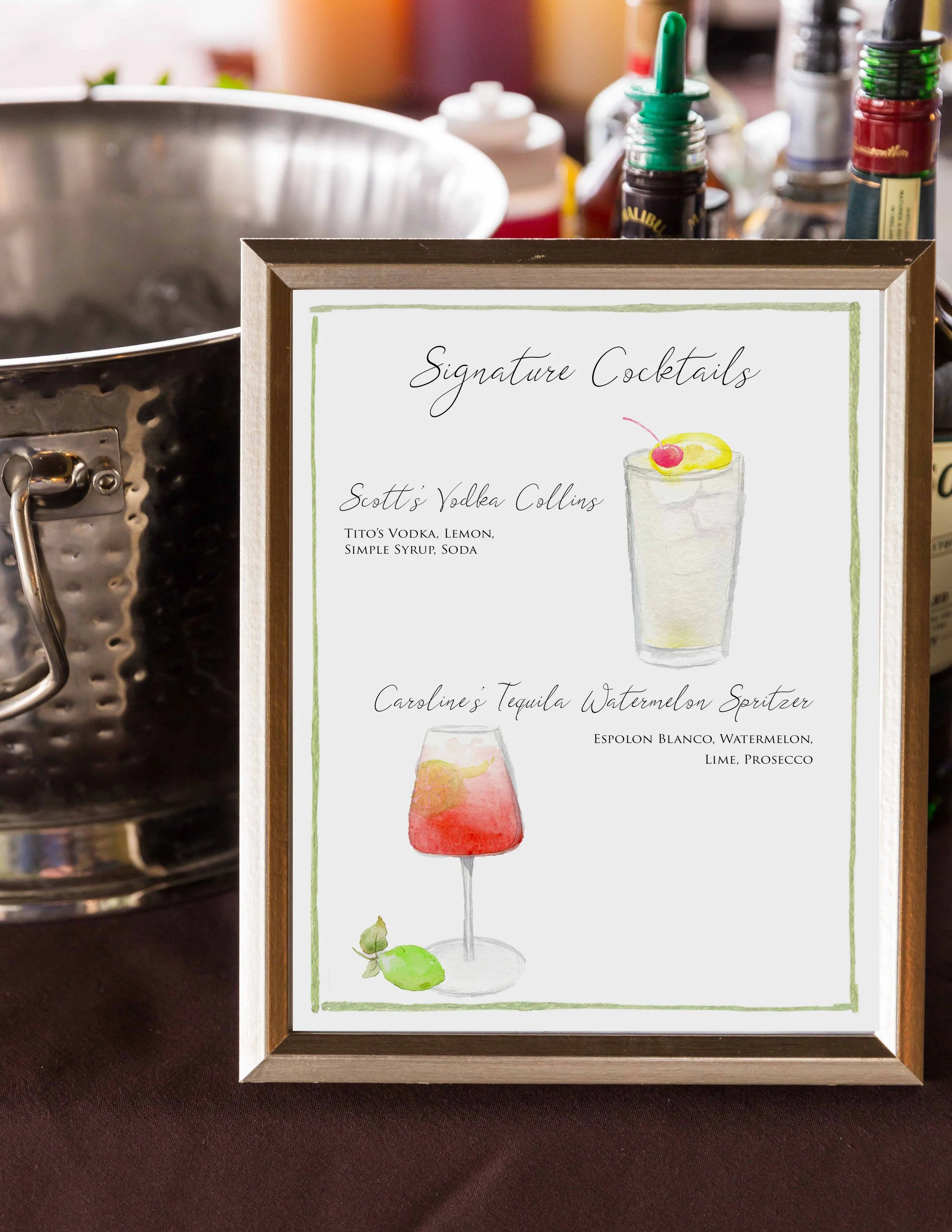 Custom Signature Drink Sign by Tying the Knots Wedding Studio