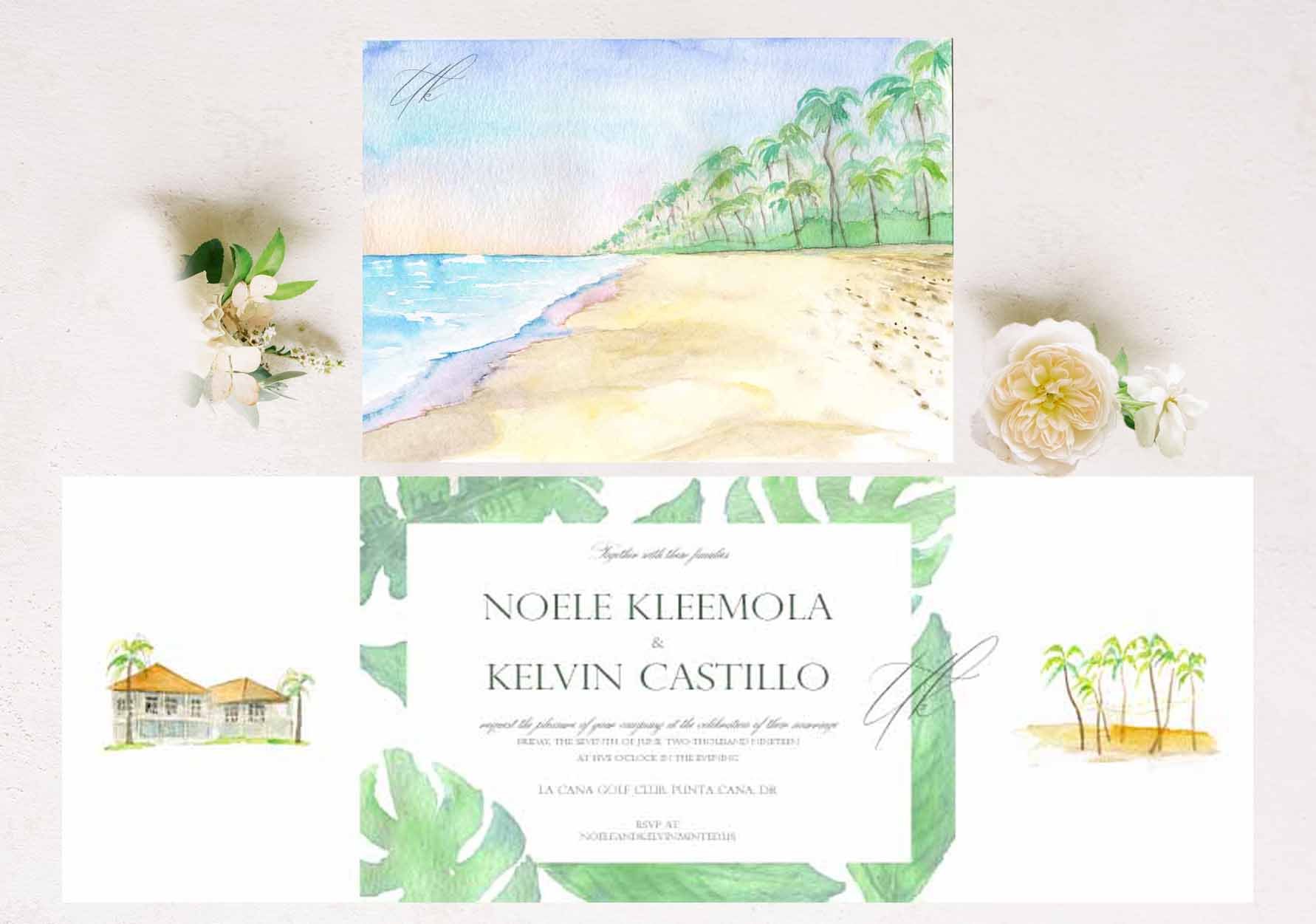 West Indies FOLDED Invitation 2 + $8