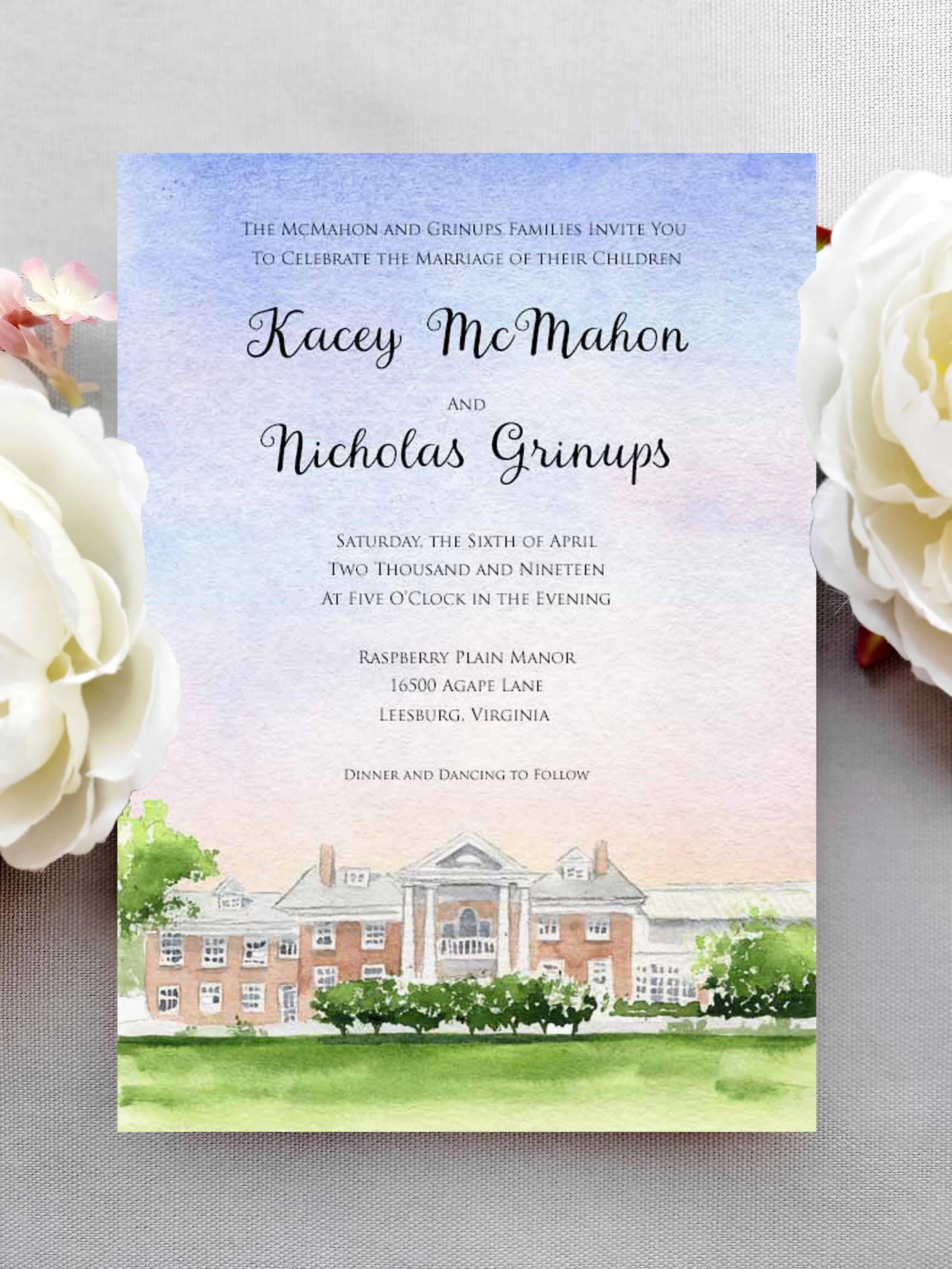 Bride and Groom's both sets of married parents hosting, less formal