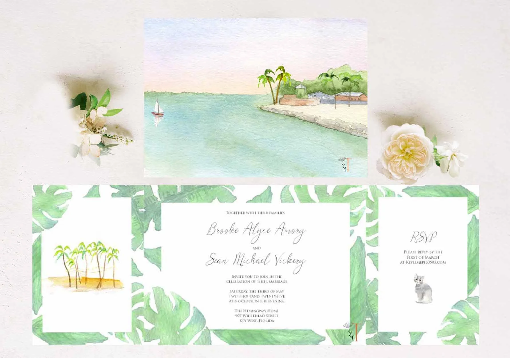 Florida FOLDED Invitation 6 + $8