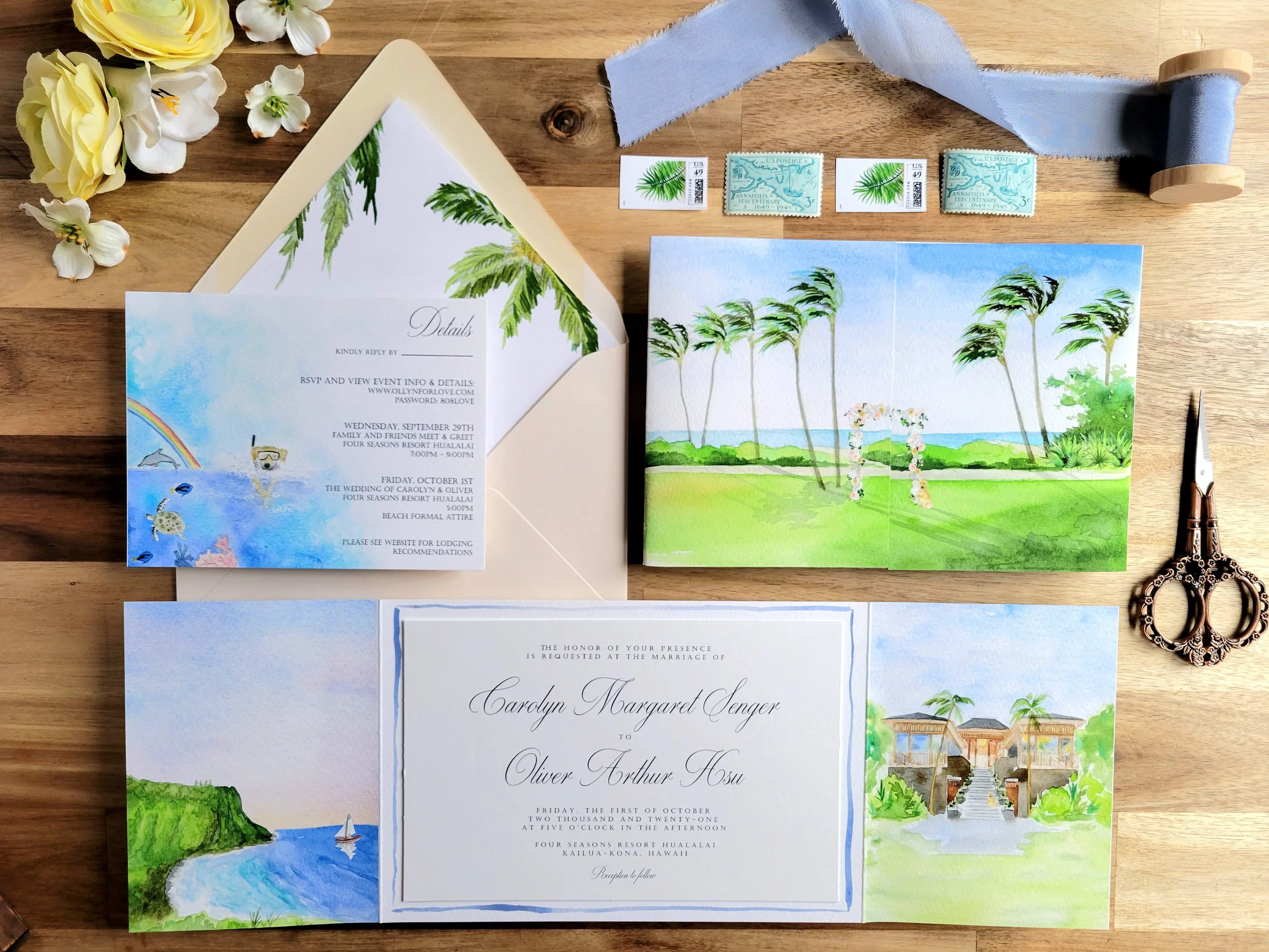 Four Seasons Resort Hualalai Wedding Invitations