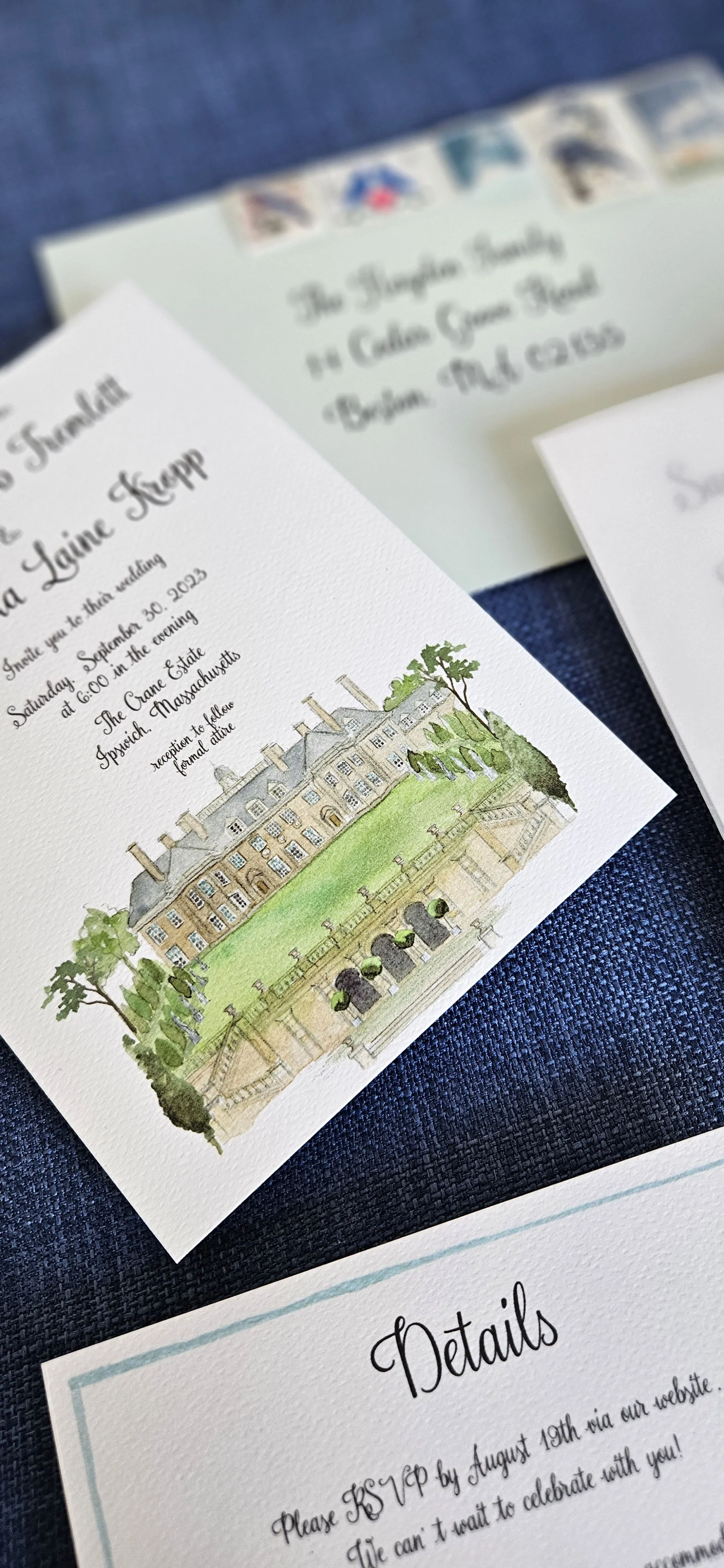 The Crane Estate wedding invitations by Tying the Knots Wedding Studio 2