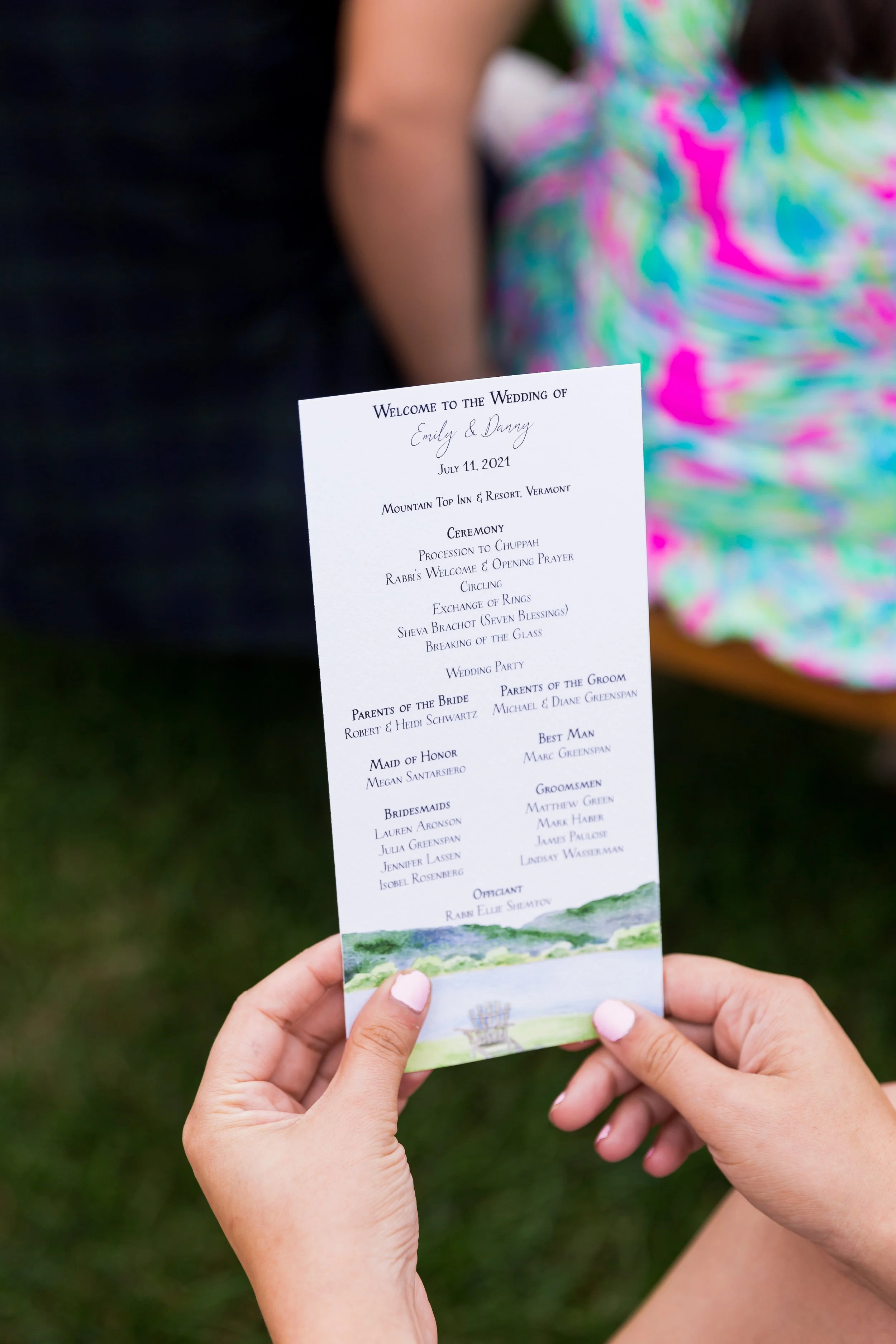 Mountain Top Inn & Resort Wedding Invitation set in watercolors by Tying the Knots Studio 7
