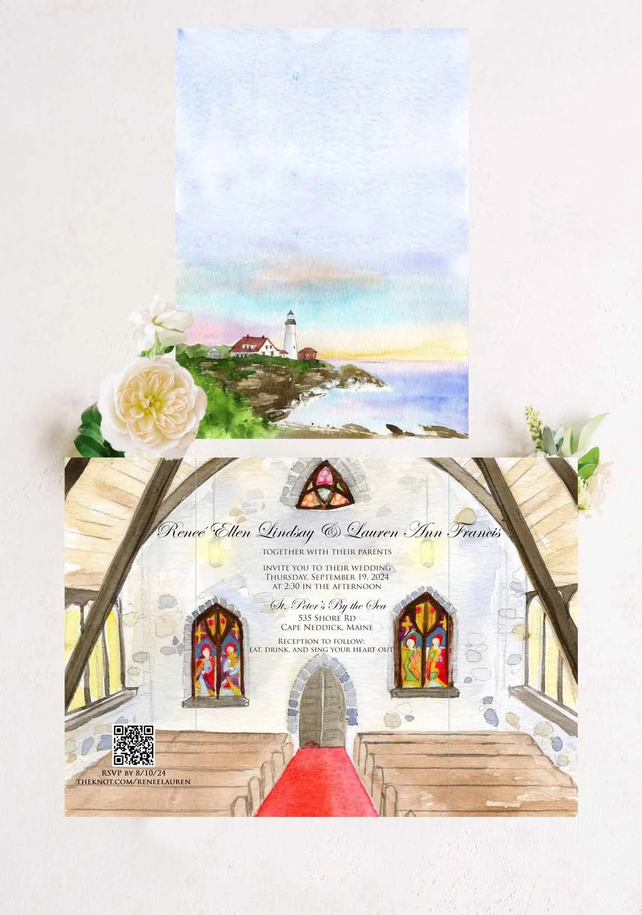 Maine FOLDED Invitation 1 + $8