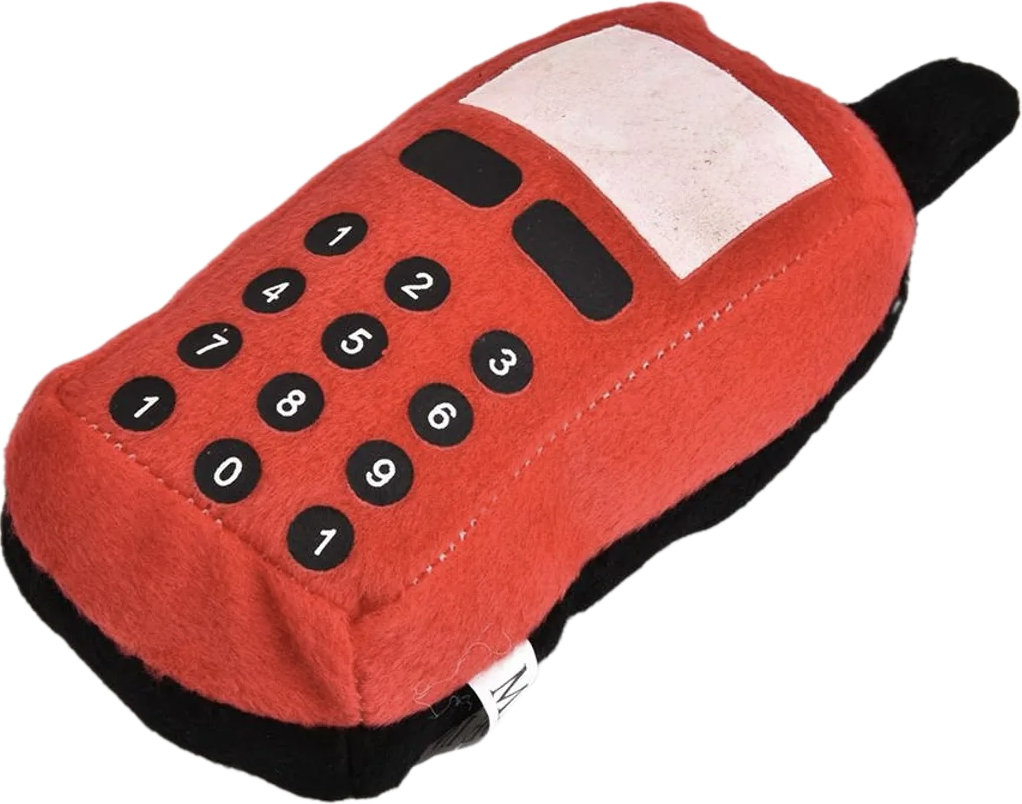 jouet de chien en forme de téléphone pour habiller la page "contact"