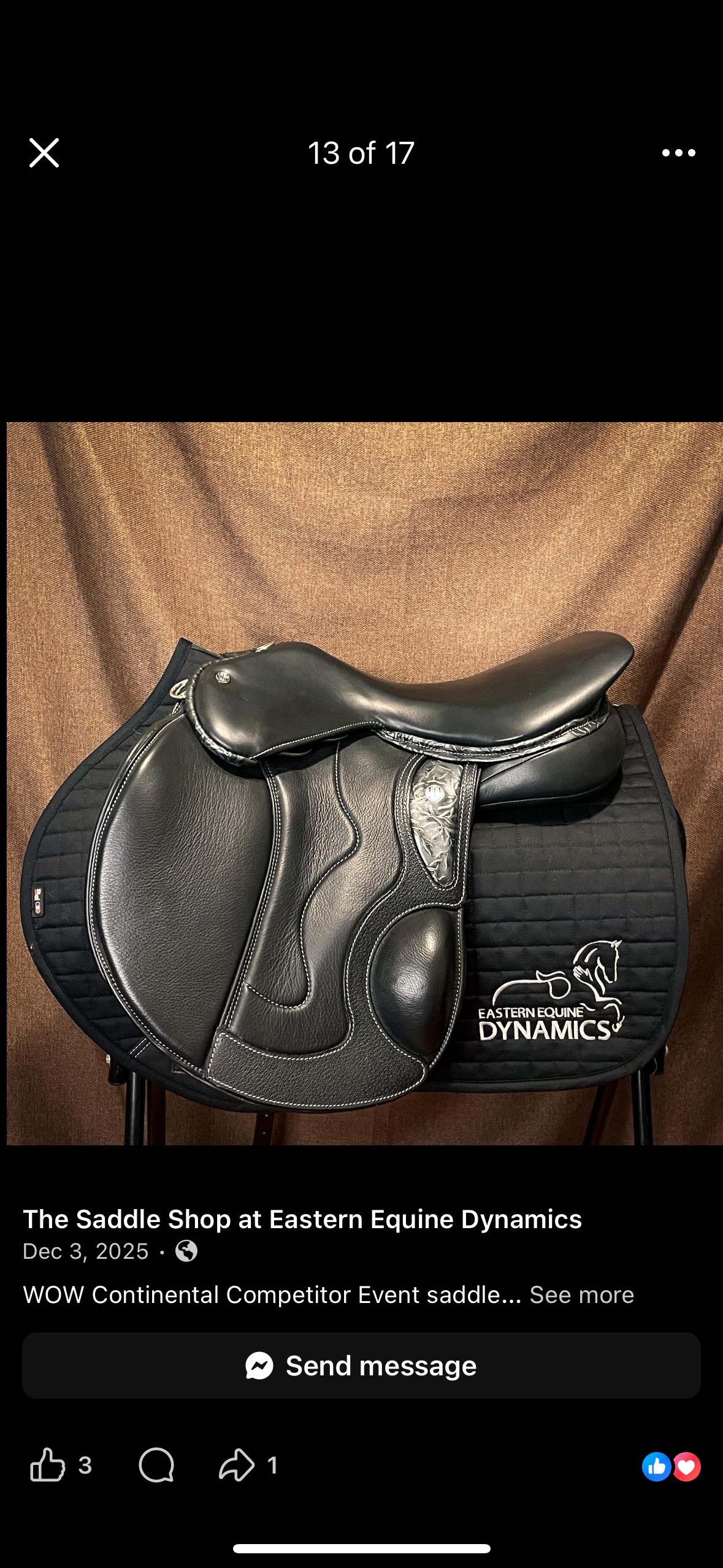 WOW Continental Competitor Event Saddle