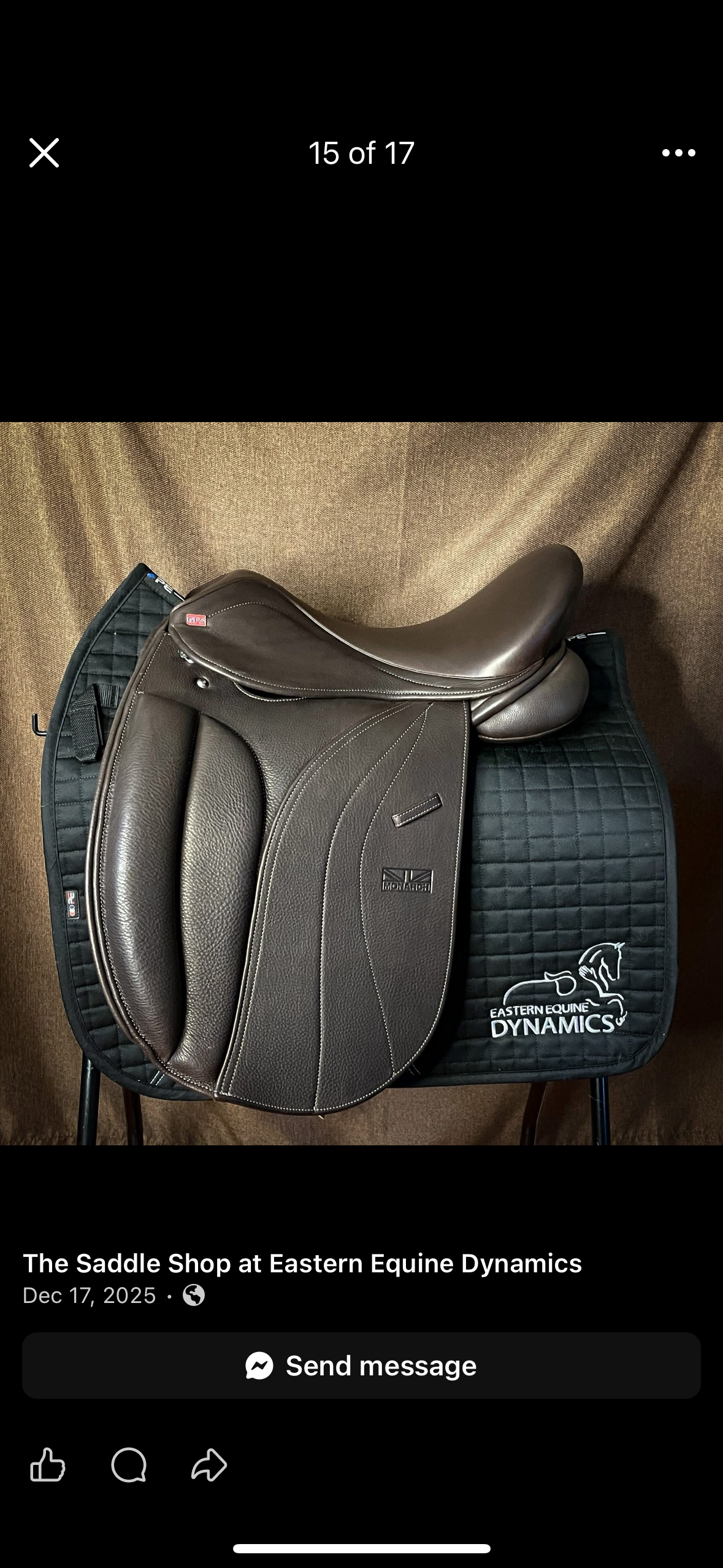GFS Monarch Cob Dressage Saddle 17"