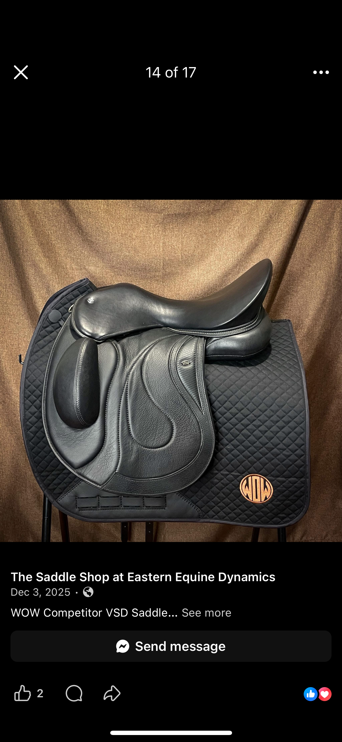 WOW Competitor VSD Saddle