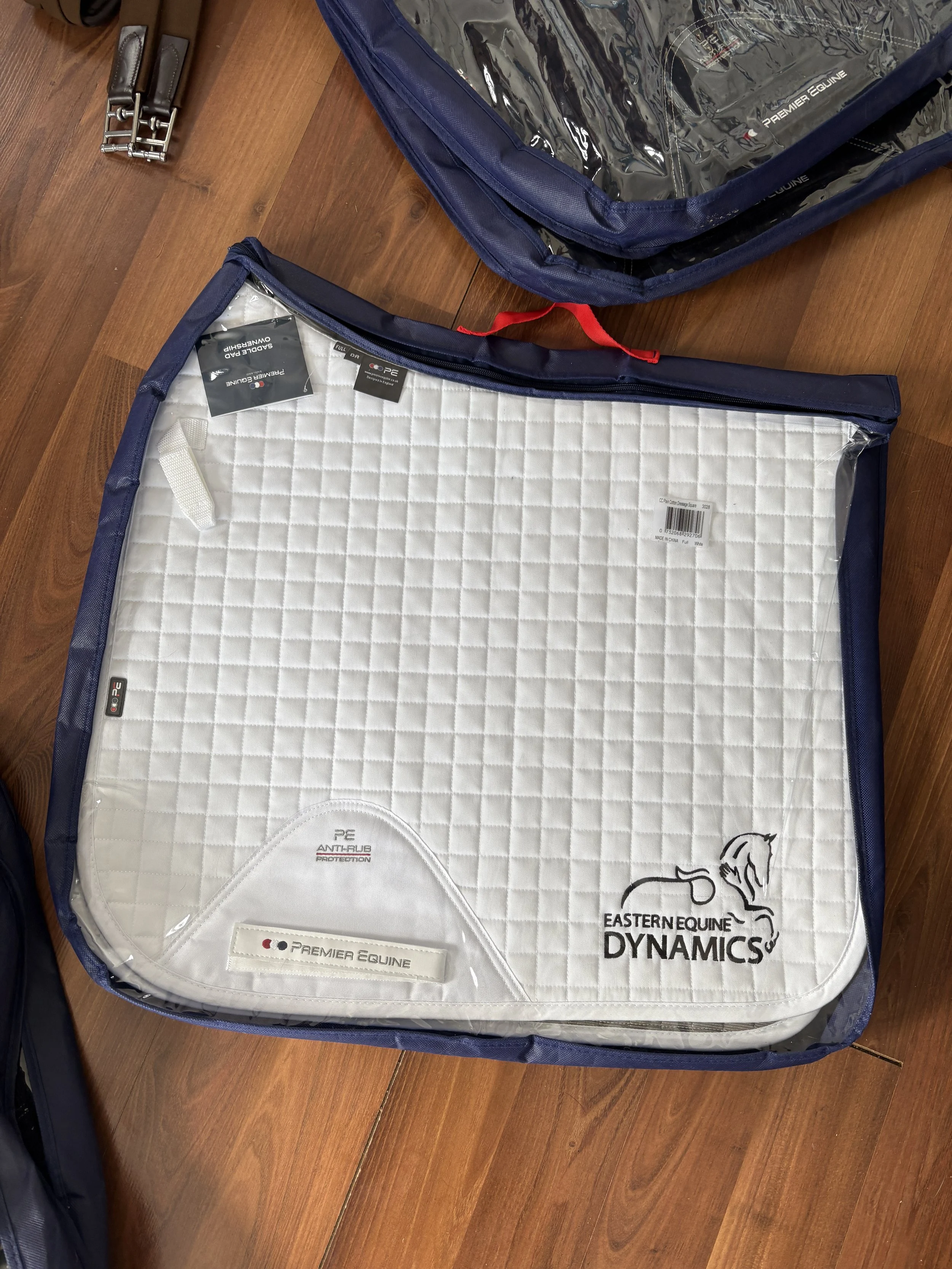 PE cotton dressage square EDD embroidered pad -Black, White, or Navy