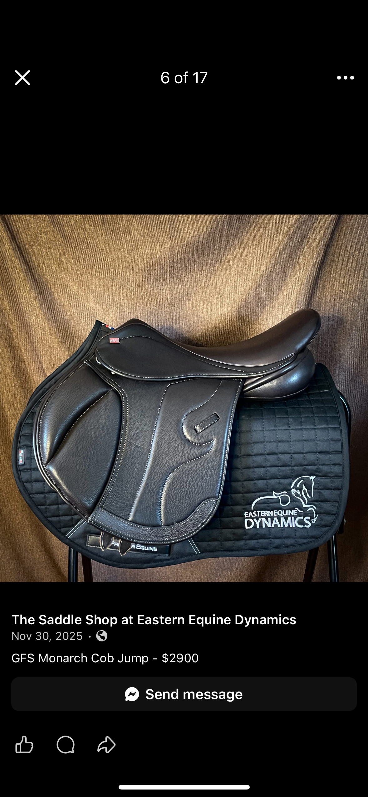 GFS Monarch Cob Jump Saddle 17.5"