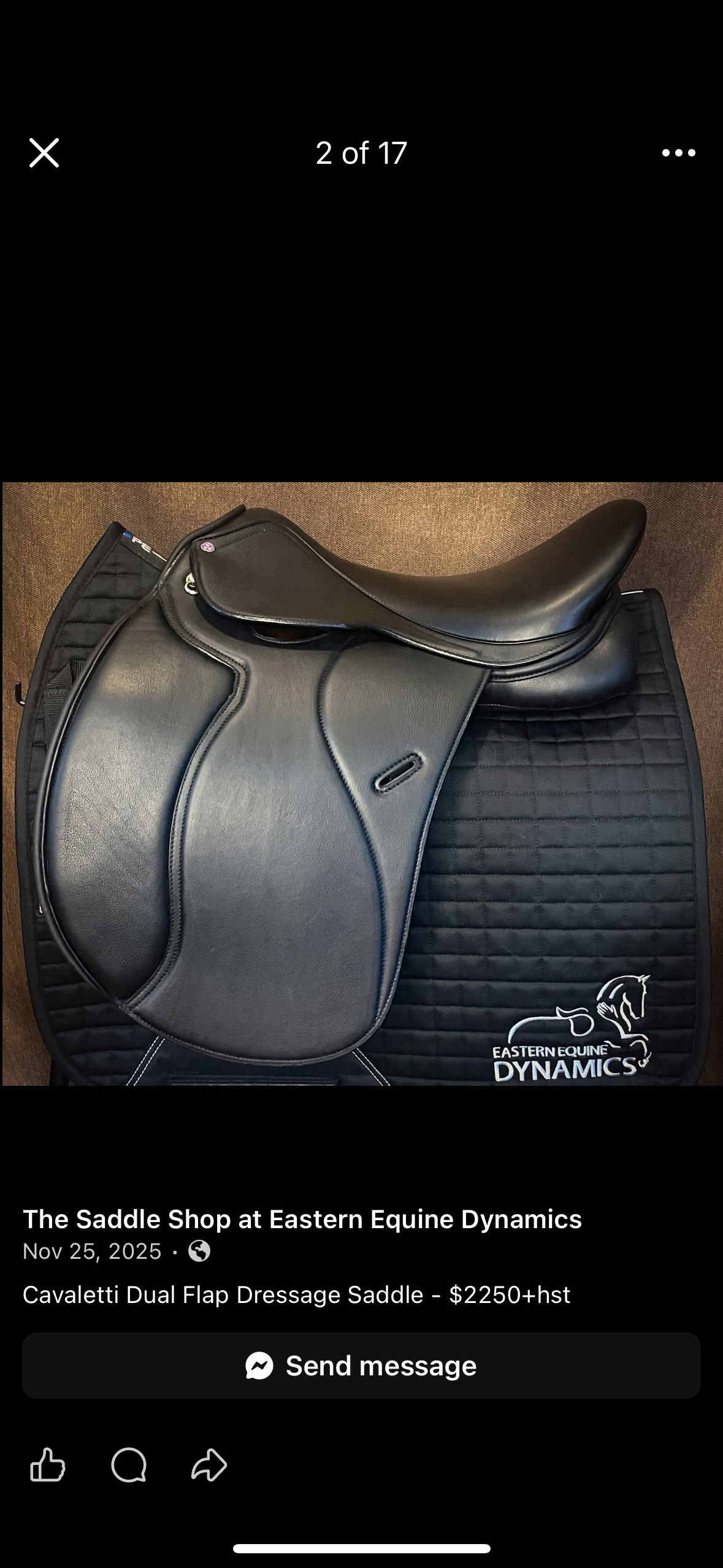 Cavaletti Dual Flap Dressage Saddle 17"