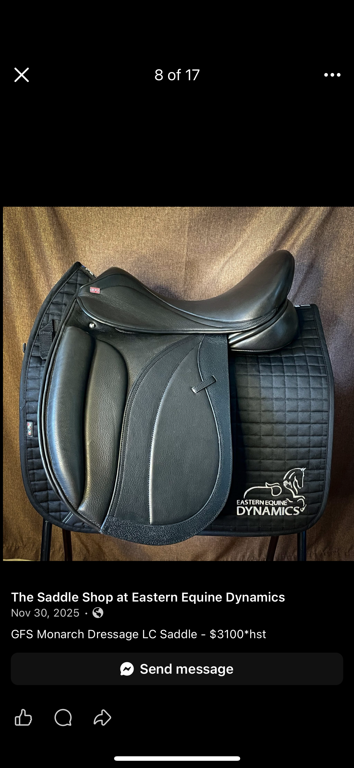 GFS Monarch Dressage Low Cantle Saddle 17.5"