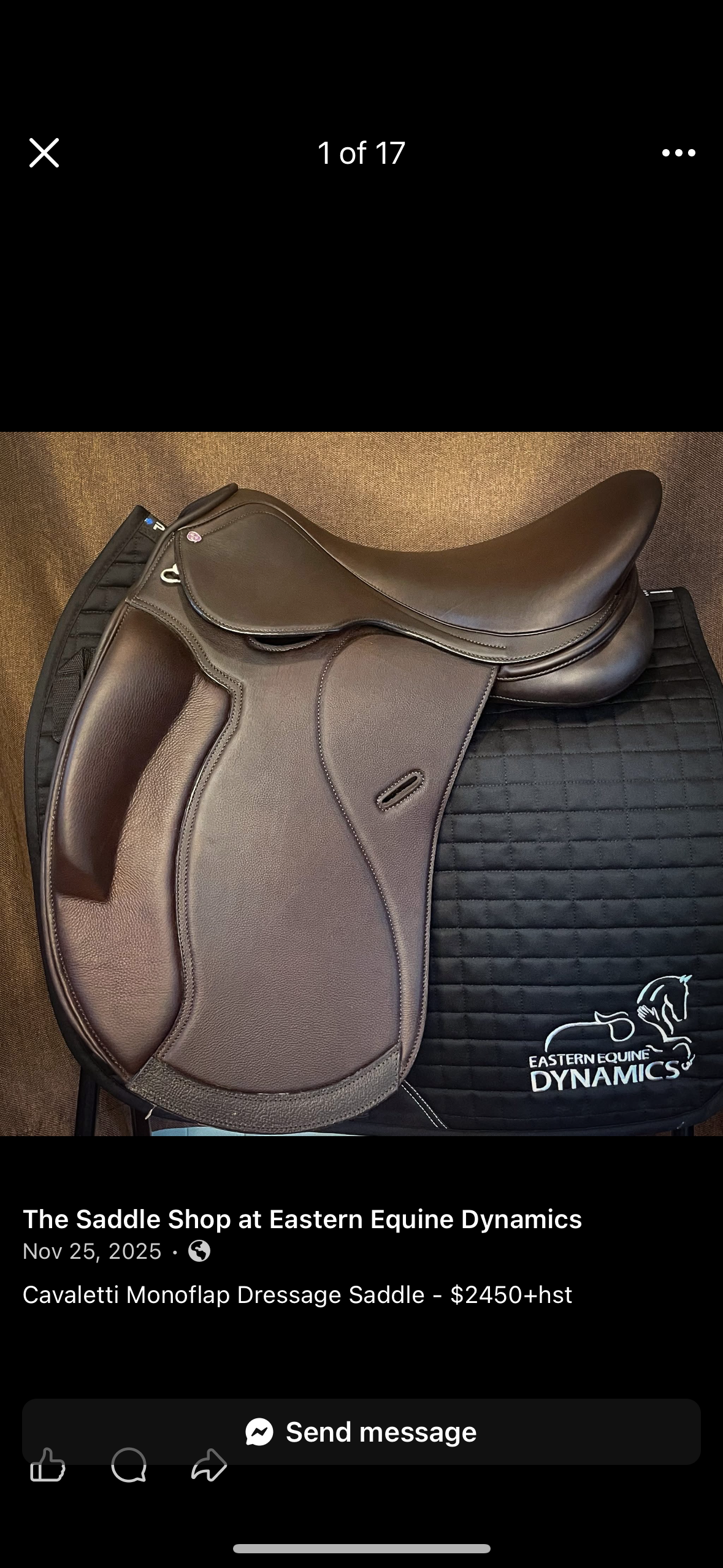 Cavaletti Monoflap Dressage Saddle 17.5"