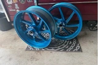 Candy Blue with Polished Aluminum Base Coat