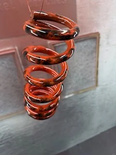 Gloss Black Base Coat with Bright Orange Marbling