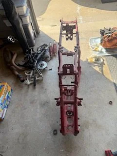 Frame ready for strip and blast