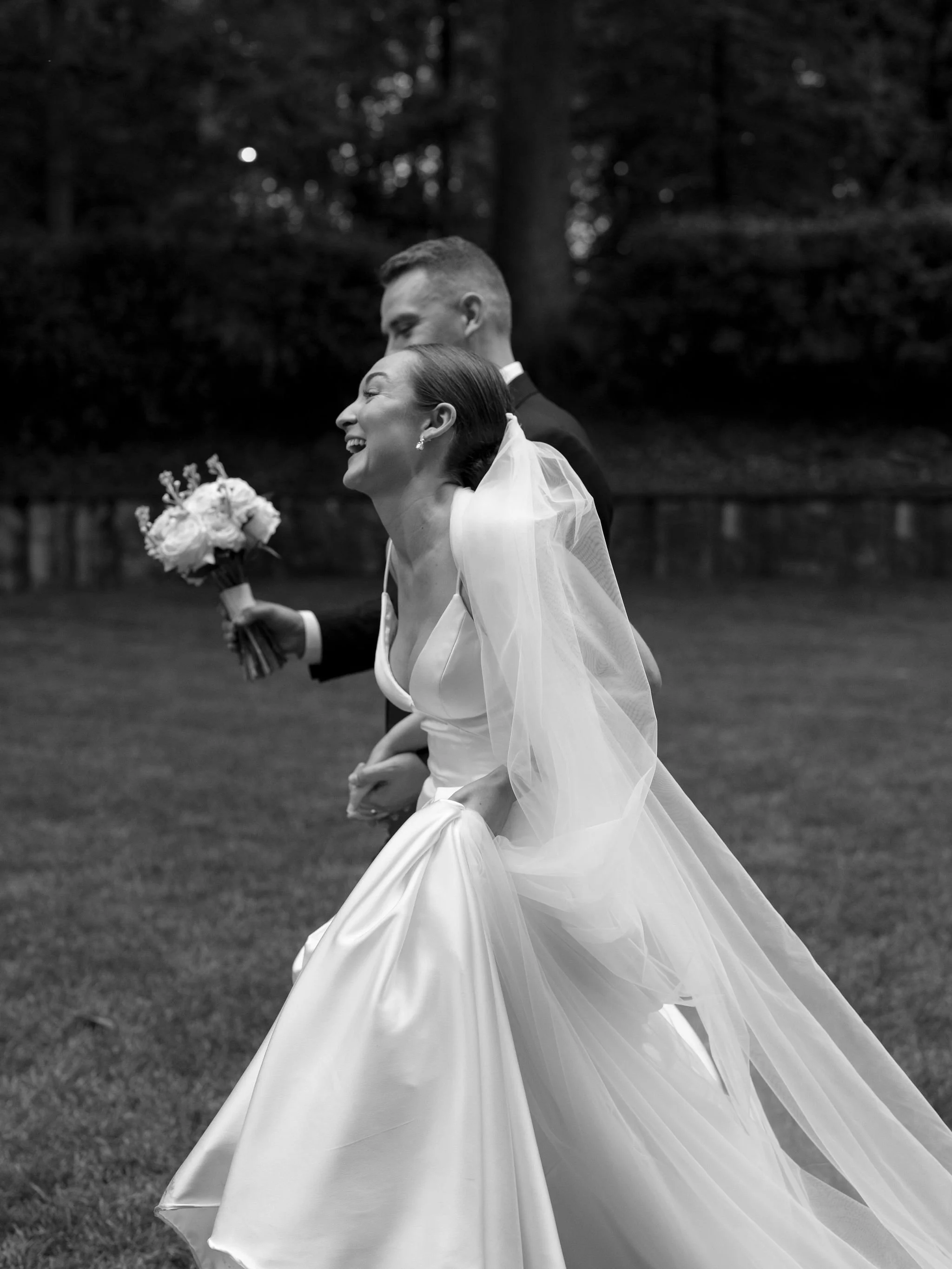 Outdoor wedding ceremony at Swan House Atlanta History Center with elegant garden and estate backdrop