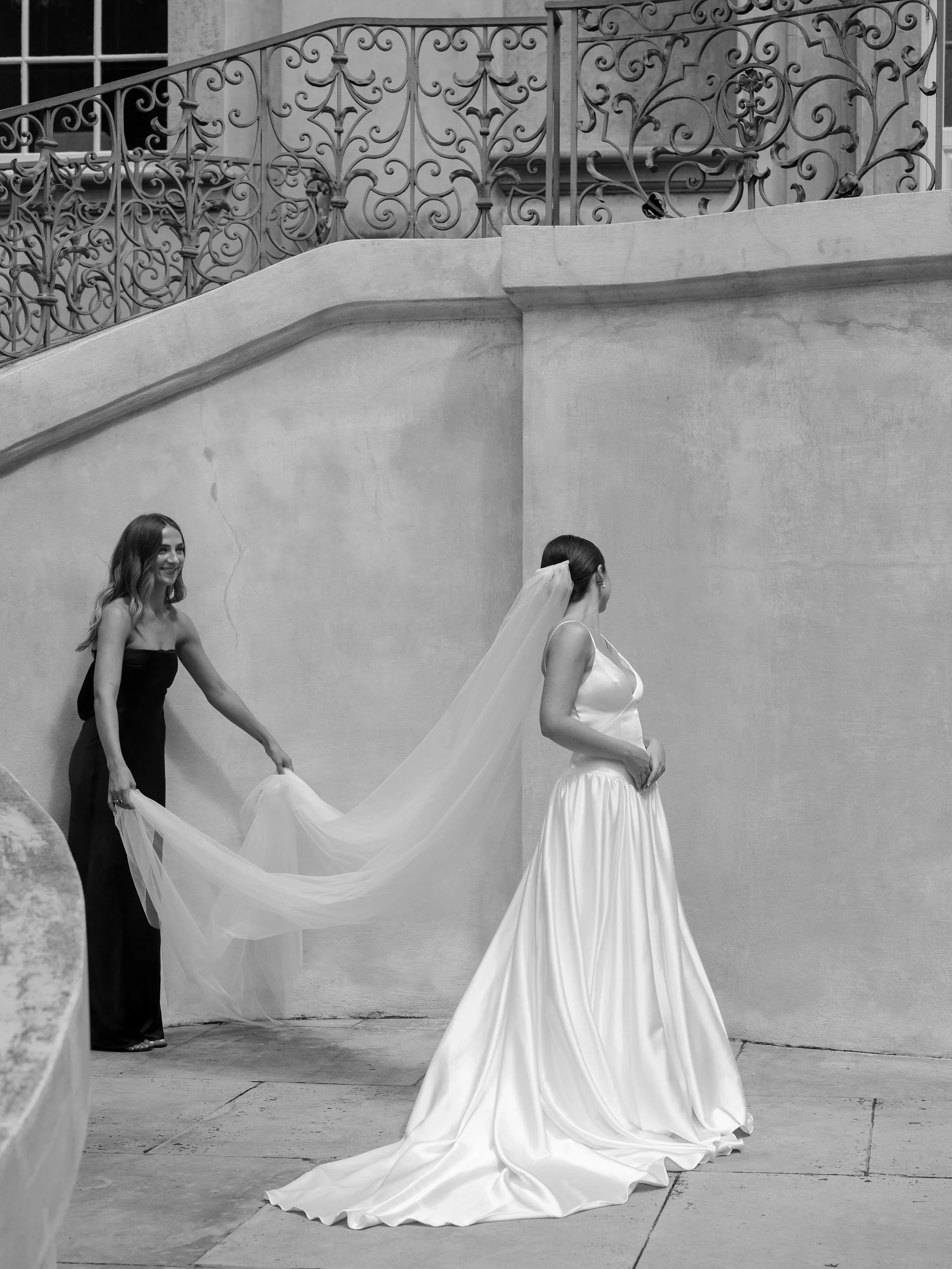 Bride getting ready at Swan House wedding in Atlanta Georgia with natural window light and editorial bridal portrait.
