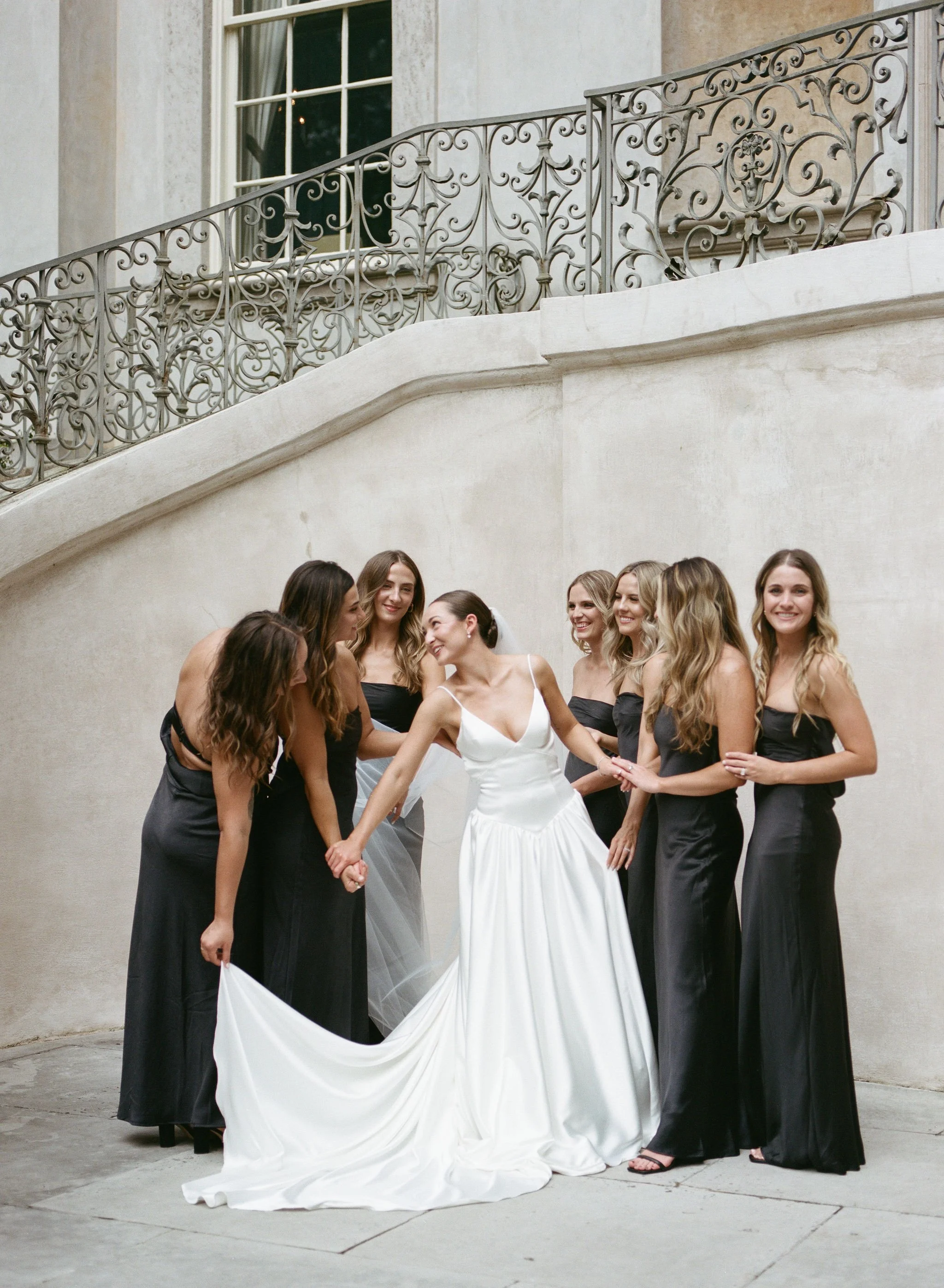 Editorial wedding photographer at Swan House wedding in Atlanta Georgia featuring elegant architecture and timeless wedding style by saje photography