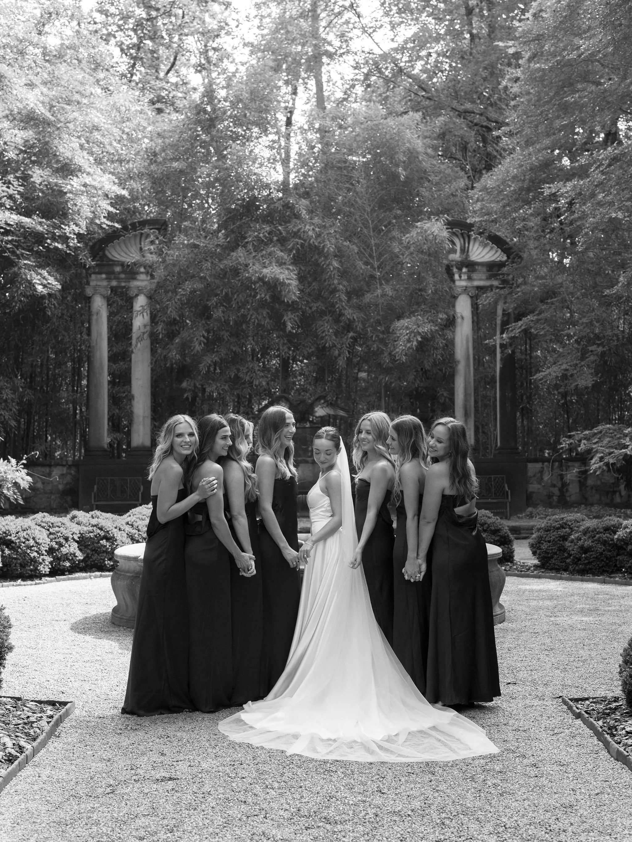 Editorial bridal portrait at Swan House wedding in Atlanta Georgia featuring elegant architecture and timeless wedding style