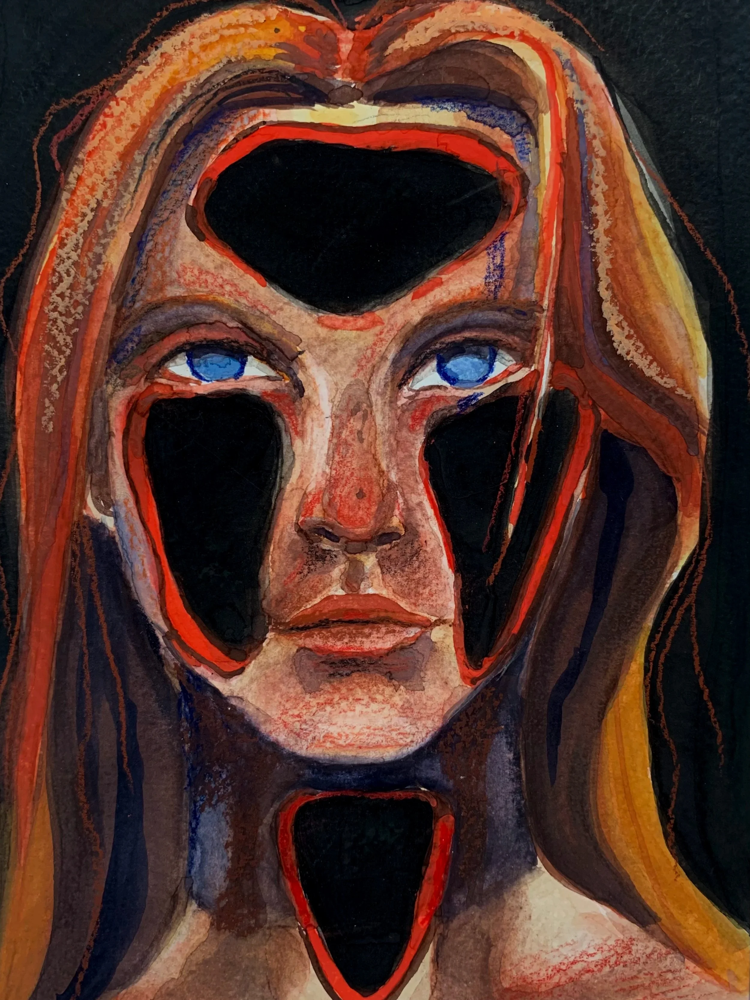 Portrait, 2024,
Watercolor on paper,
23cm x 30cm