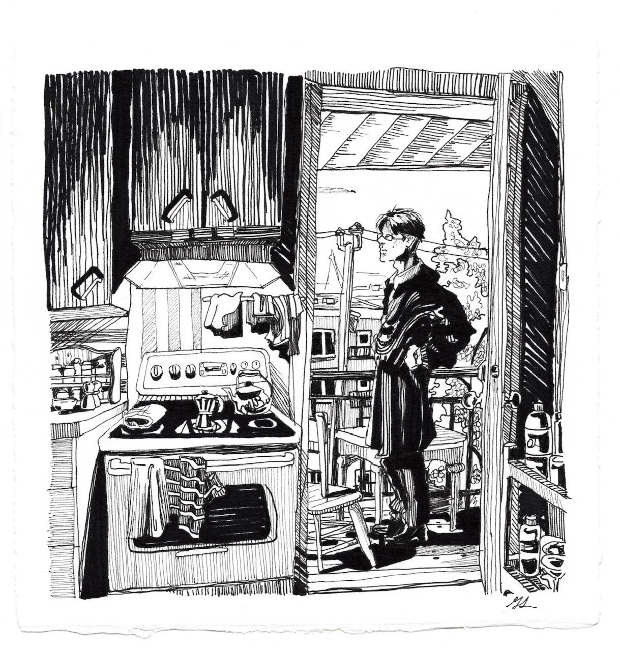 Jenny's House, 2024
Ink on paper
20cm x 20cm