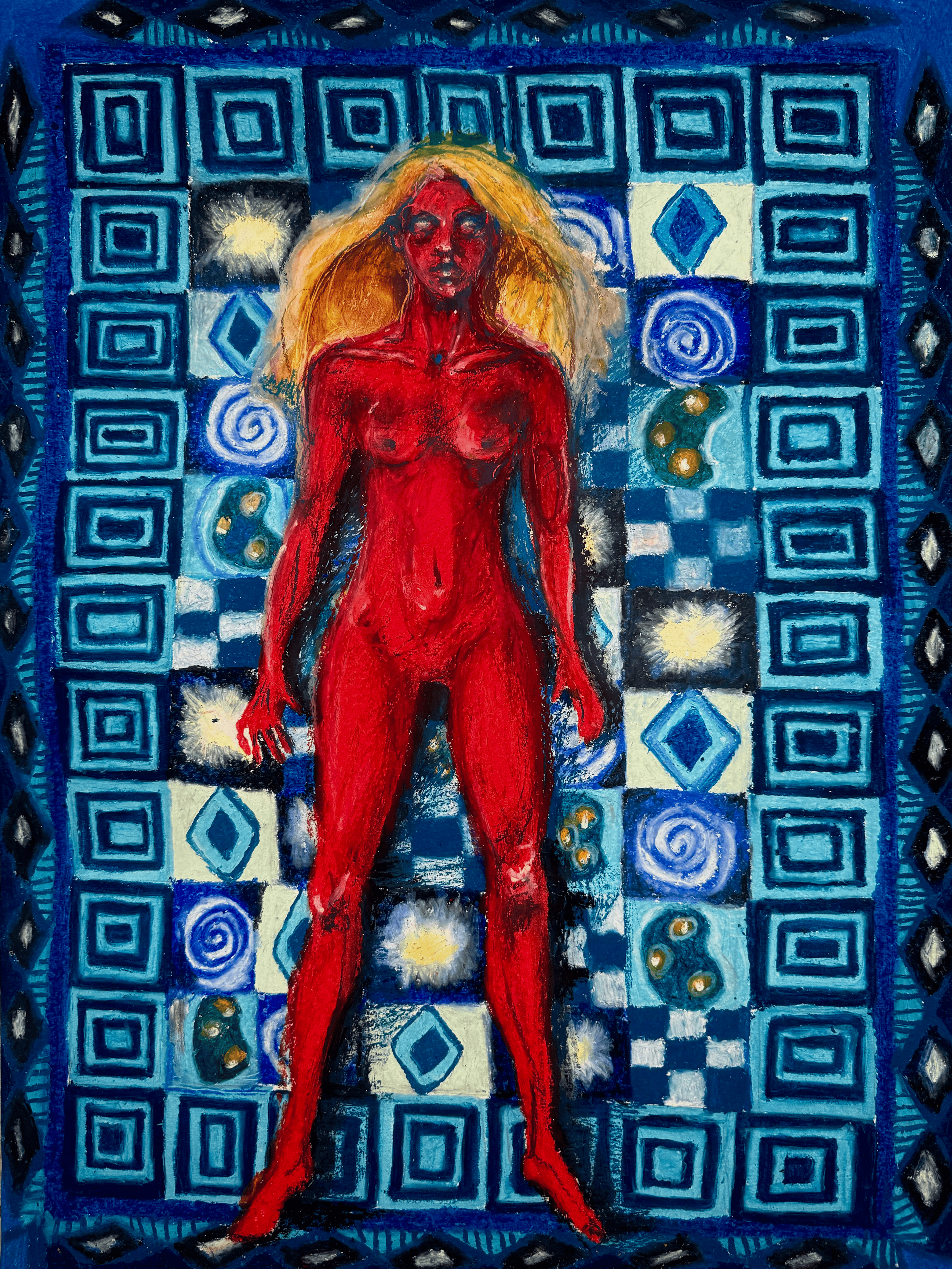 Red Woman, 2025
Oil pastel on paper
61cm x 45cm