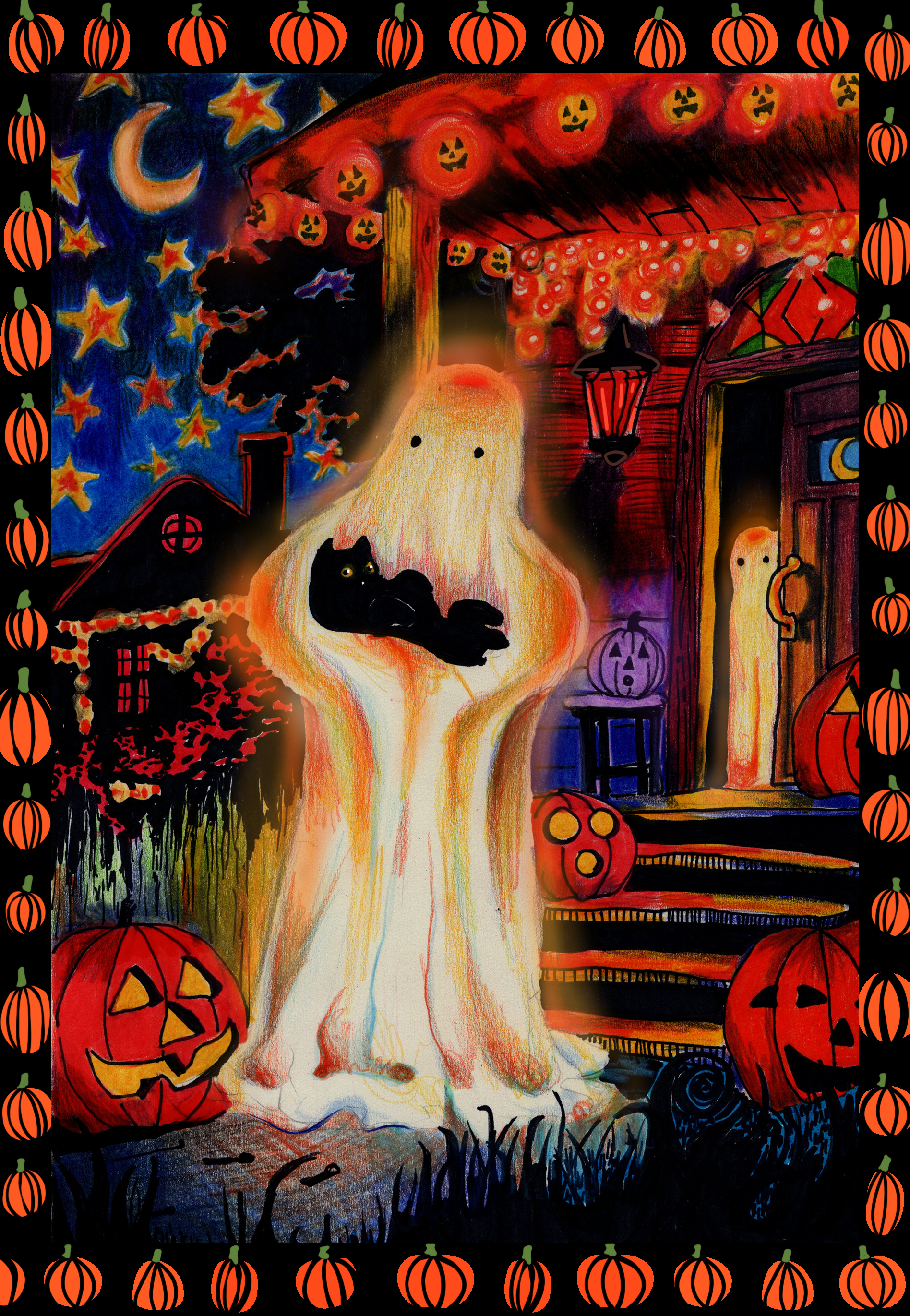Ghost with Cat, 2025
Pencil on Paper (Digitally altered)
22cm x 29 cm