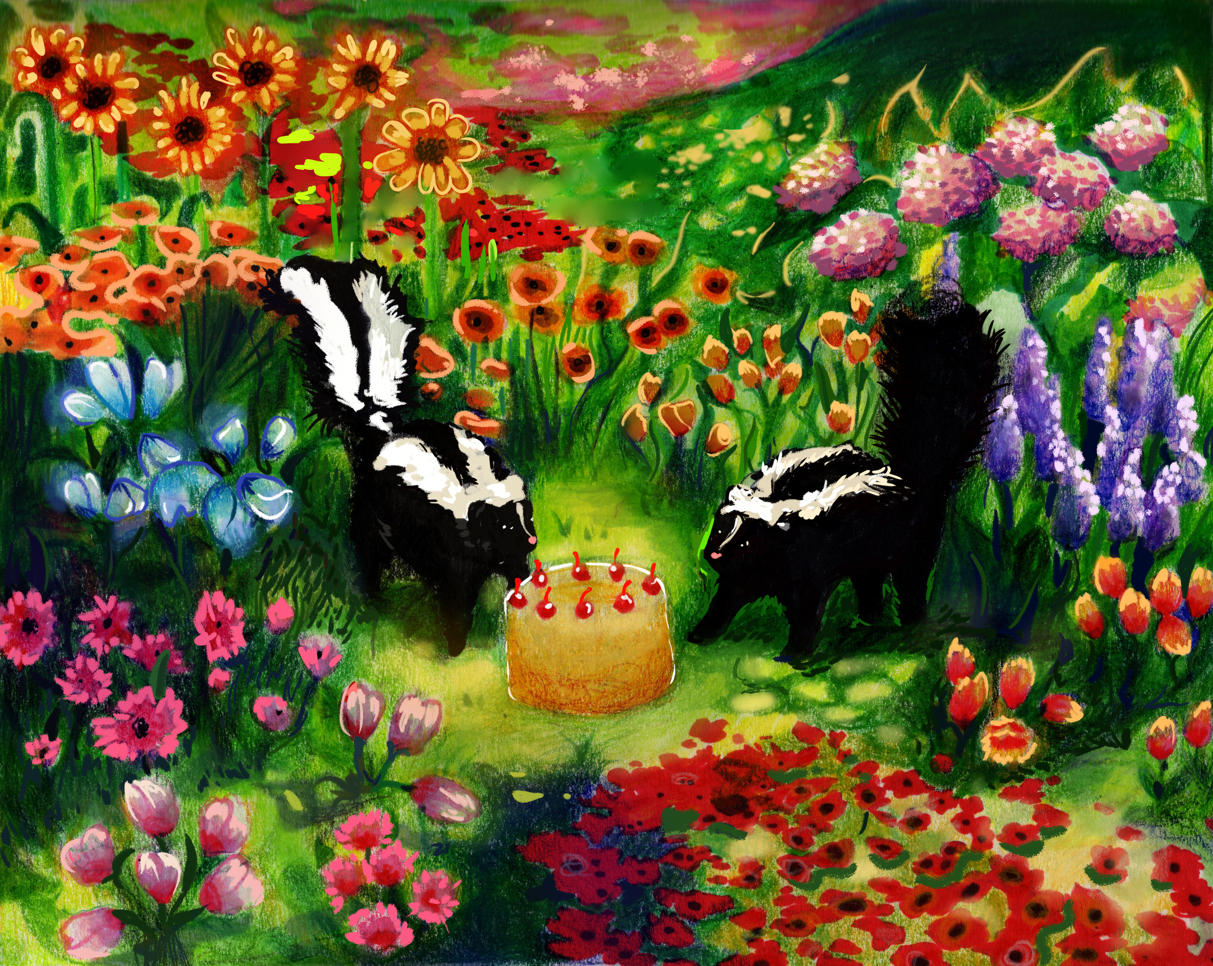 Skunks, 2026
Pencil on paper (Digitally altered)
 29cm x 22cm 

