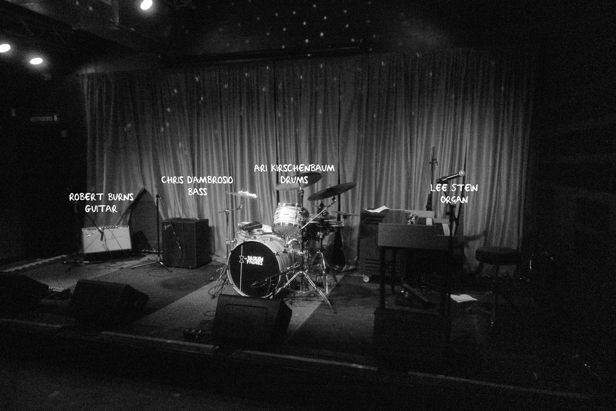 The Broken Faders on stage at the Cannonball Music Hall in Raleigh, NC.