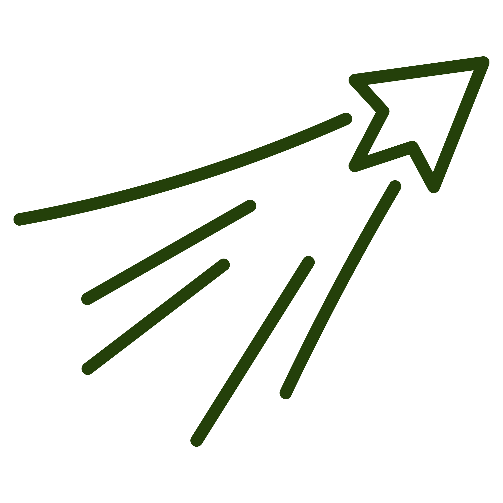 A black background with green, abstract, zigzag lines and a stylized triangle shape.
