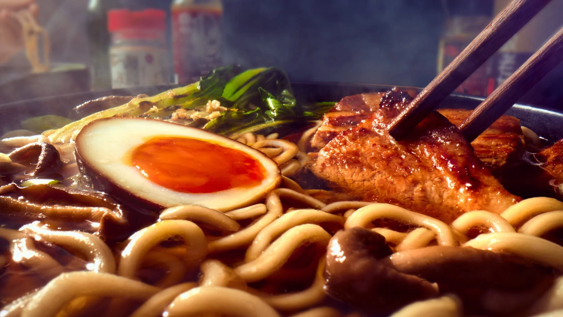 Ryan Ball Photography — Pork Belly and Mushroom Ramen, wagamama commercial food photographer London