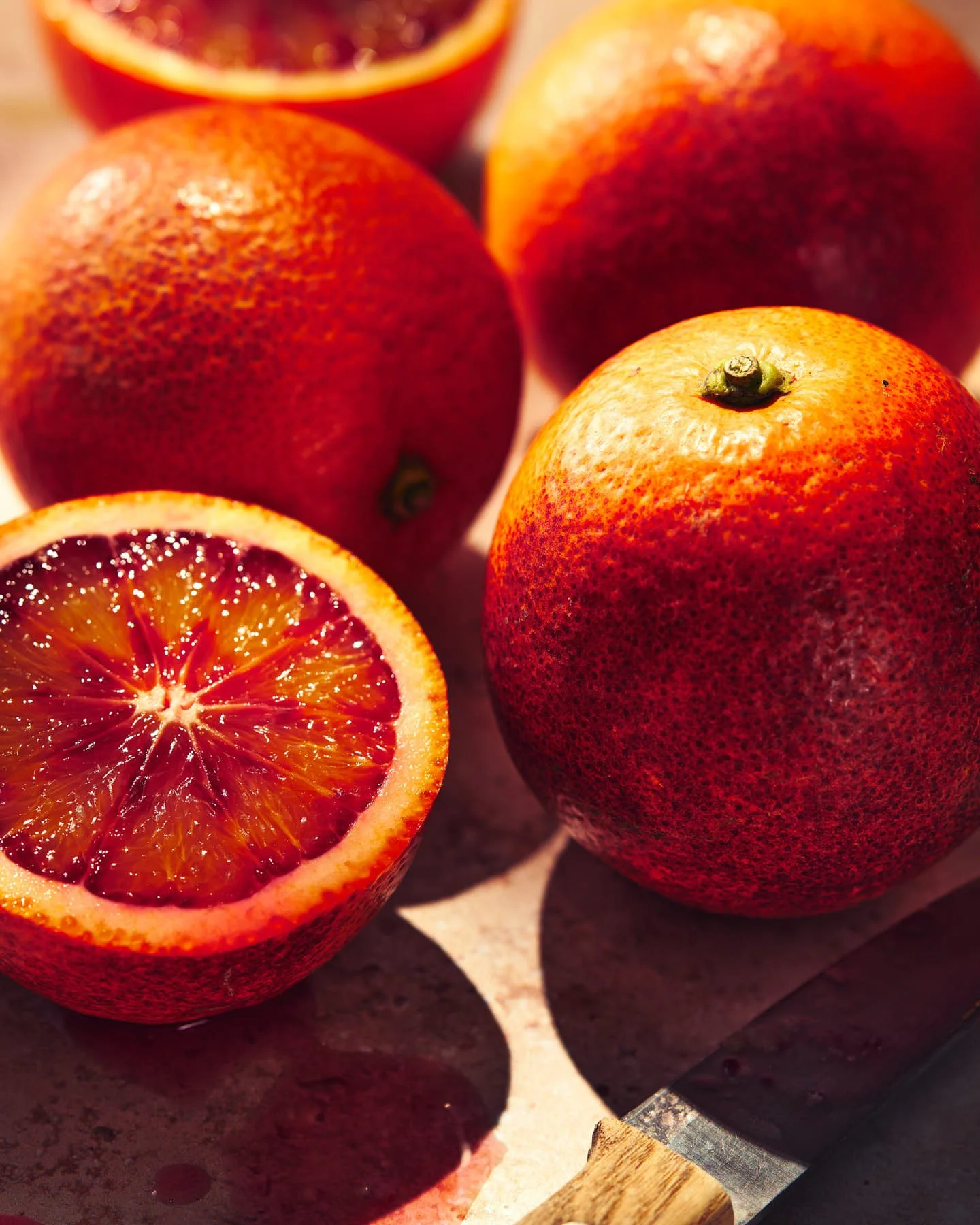 Ryan Ball Photography — blood oranges still life, commercial food photographer London and South West