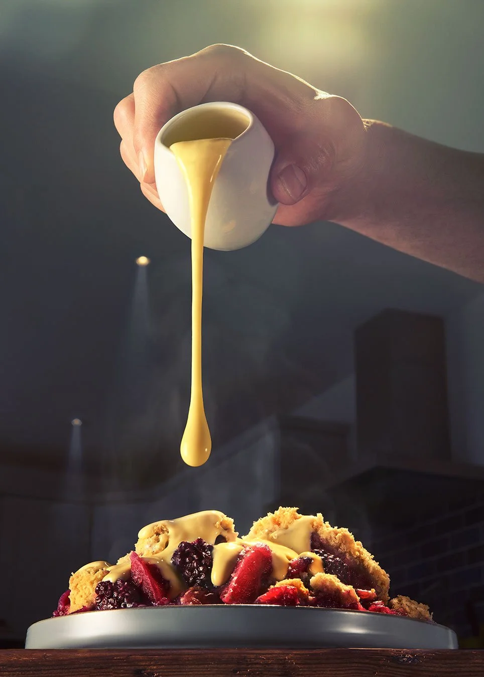 Ryan Ball Photography — Custard drizzle still life, food photographer London and South West