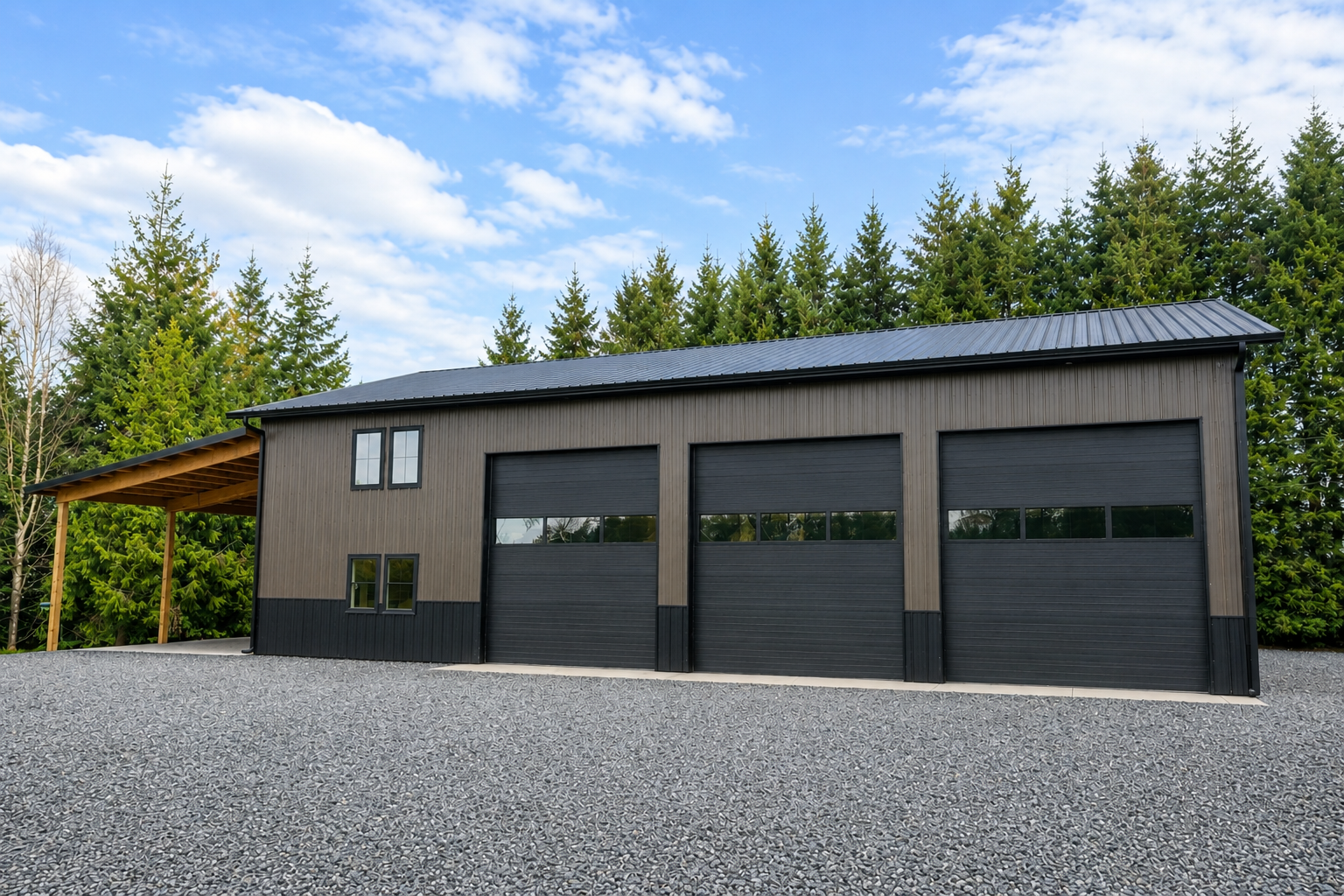 40' x 60' x 18' post frame shop building built in Lynden, wa. 