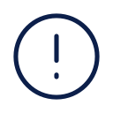 A circular warning icon with an exclamation mark inside.