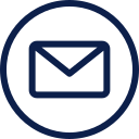 Icon of a closed envelope inside a circle, representing email or messaging.