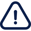 Warning sign with exclamation mark inside a triangle.