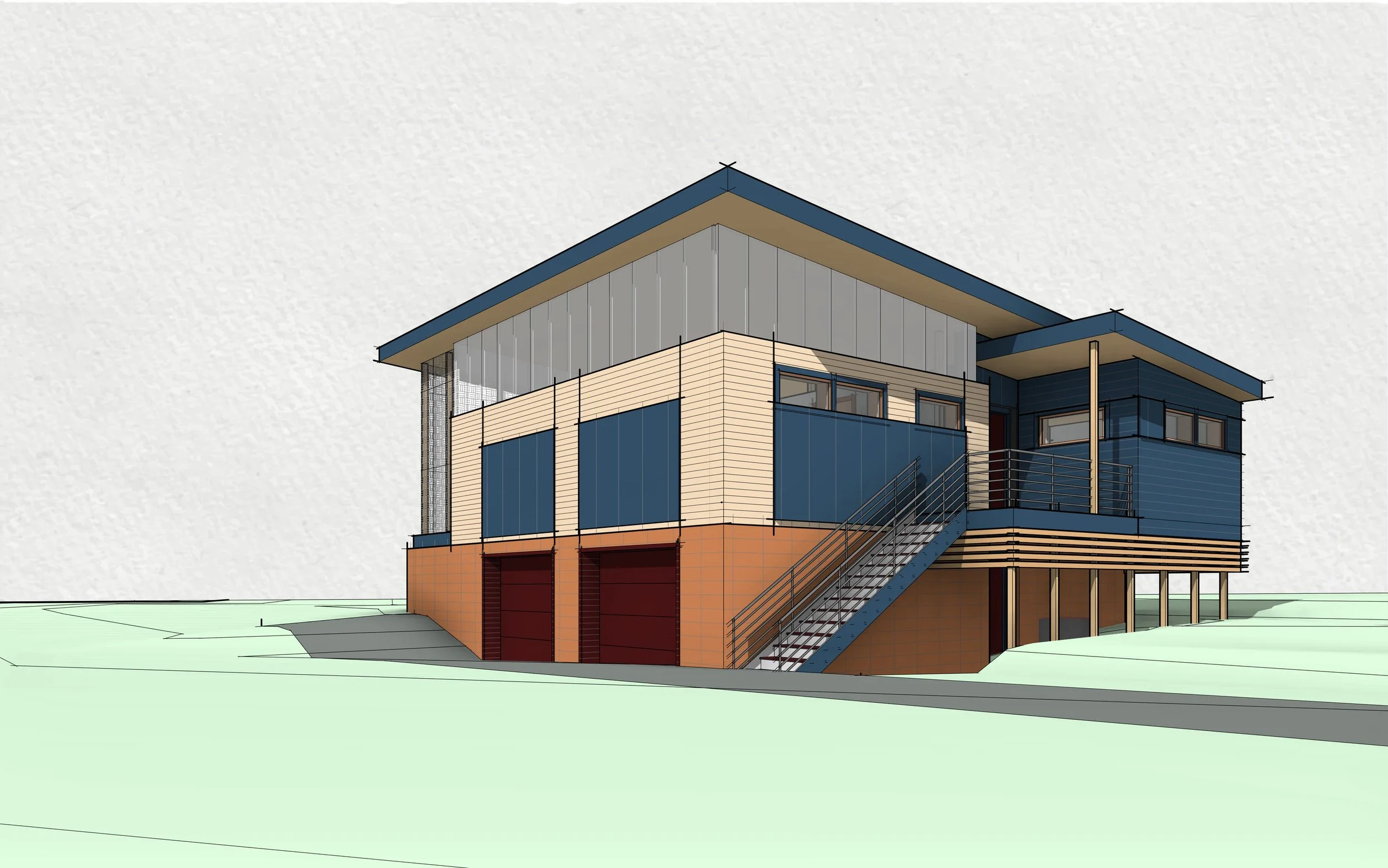 The Schadow Residence integrated into a wooded earthen mound, featuring highly insulated translucent panels.